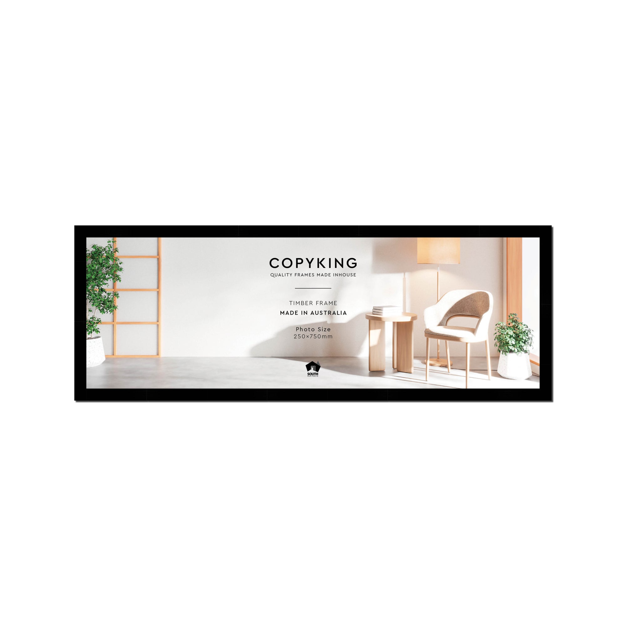 Black 20mm Wood Panoramic Photo Frame - 25cm x 75cm