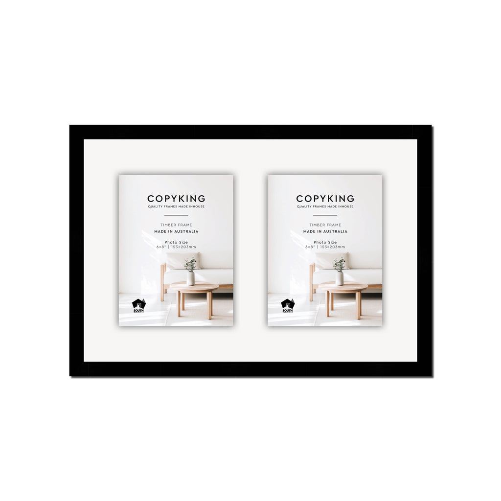 Black 20mm Wood Collage Photo Frame - 12" x 18" - 2 Photos (6" x 8")