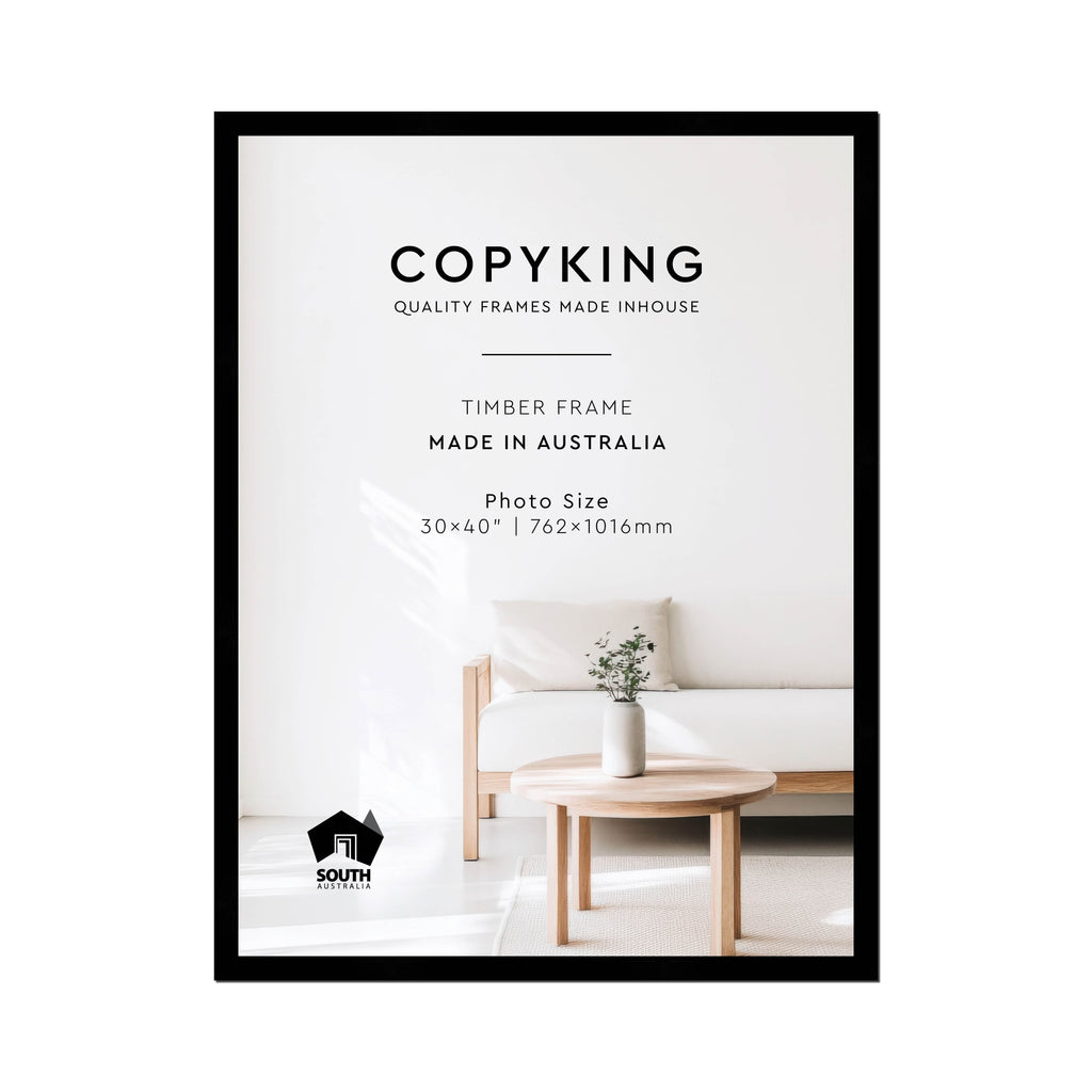 Black 30mm  Wood Photo Frame - 30" x 40" (762mm x 1016mm)