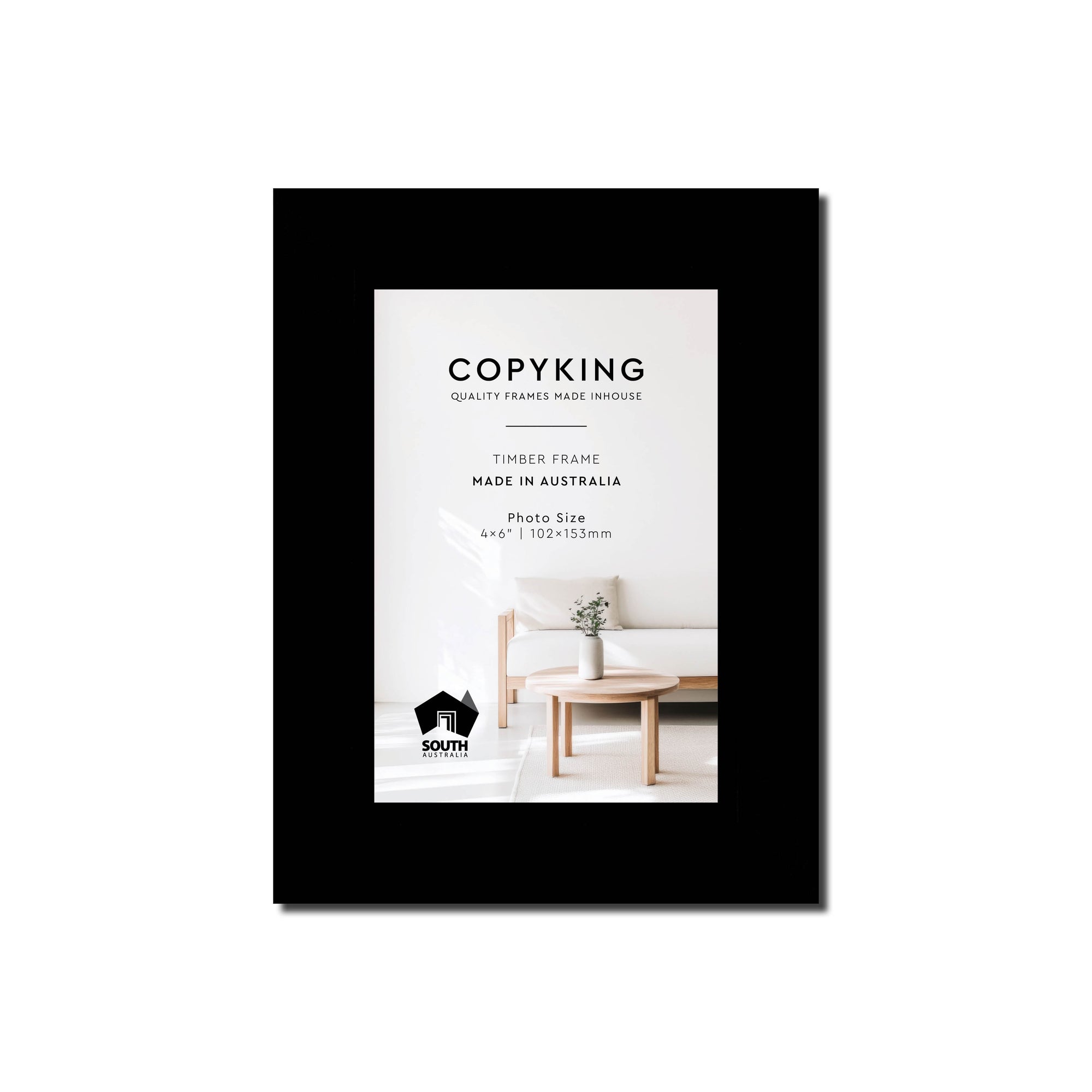 Black 30mm  Wood Photo Frame - 4" x 6" (102mm x 153mm)