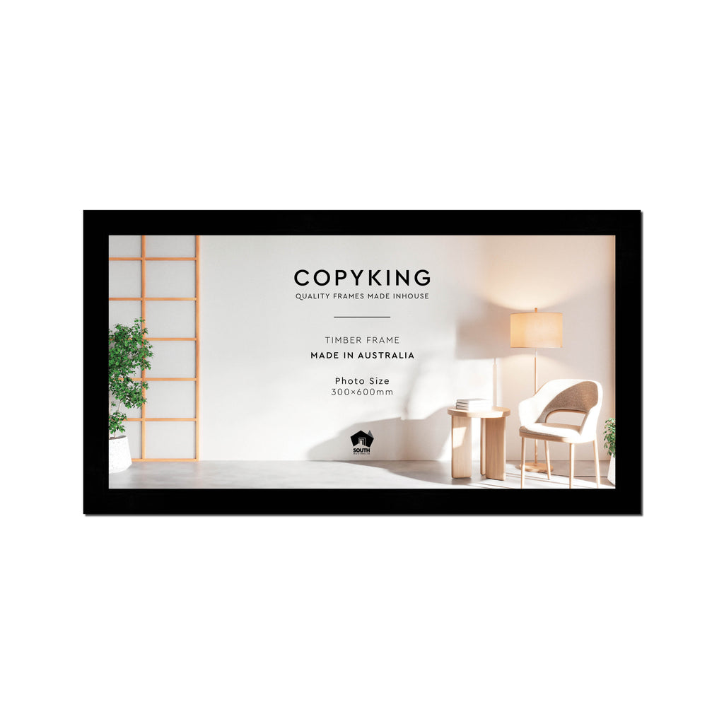 Black 30mm  Wood Panoramic Photo Frame - 30cm x 60cm