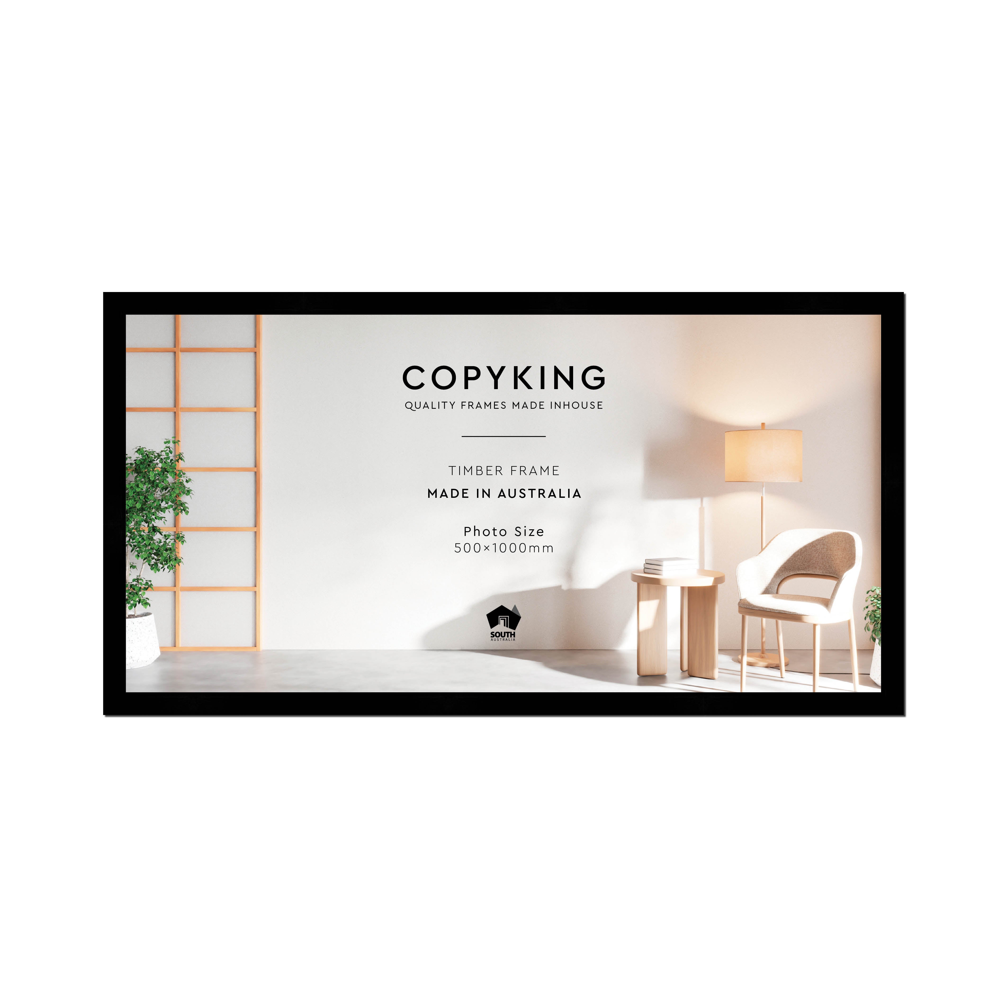 Black 30mm Wood Panoramic Photo Frame - 50cm x 100cm – Copyking