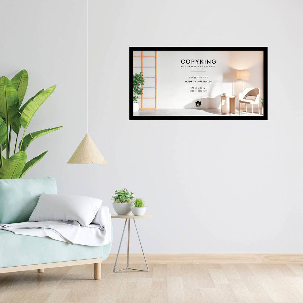 Black 30mm Wood Panoramic Photo Frame - 50cm x 100cm – Copyking