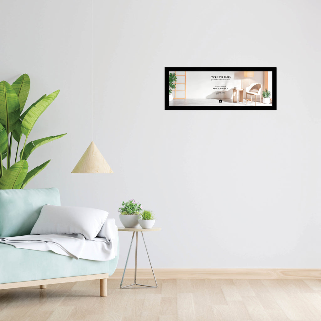 Black 30mm  Wood Panoramic Photo Frame - 25cm x 75cm