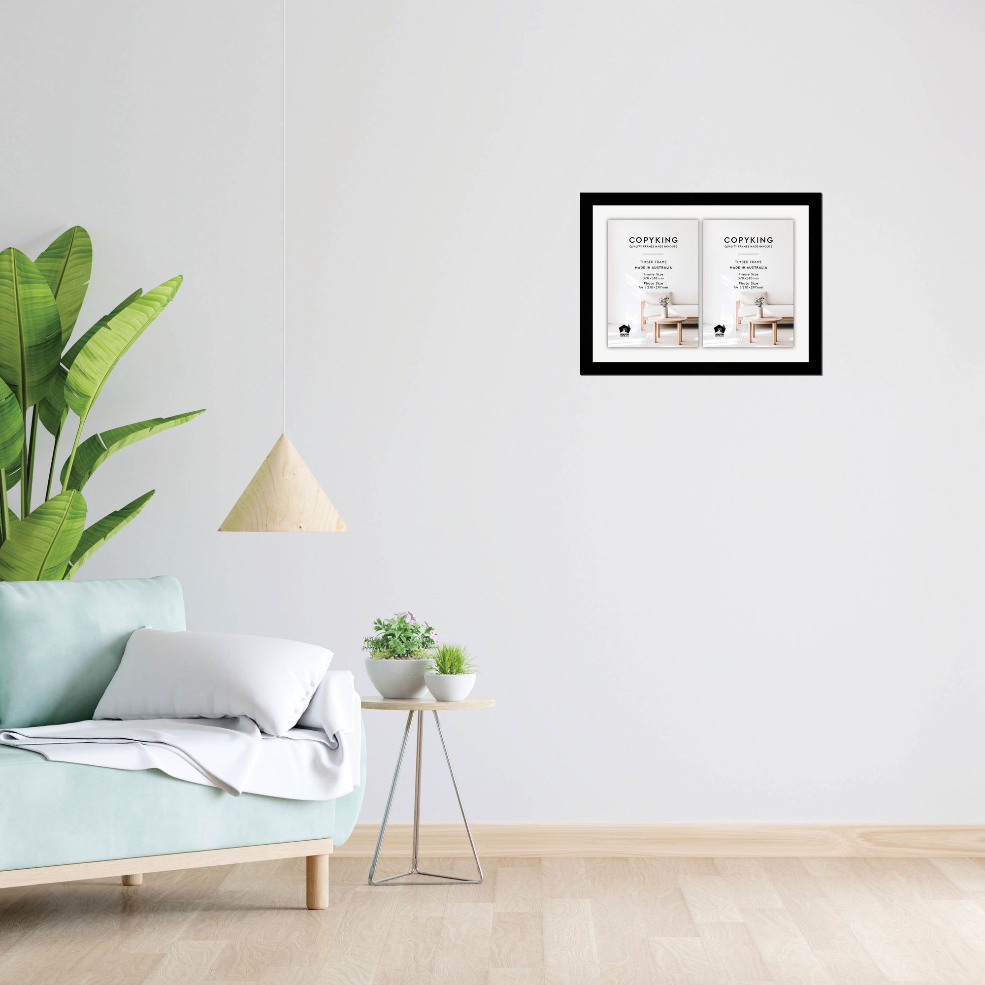 Black 30mm  Wood Certificate Frame - 370mm x 510mm - 2 Certificates (A4)
