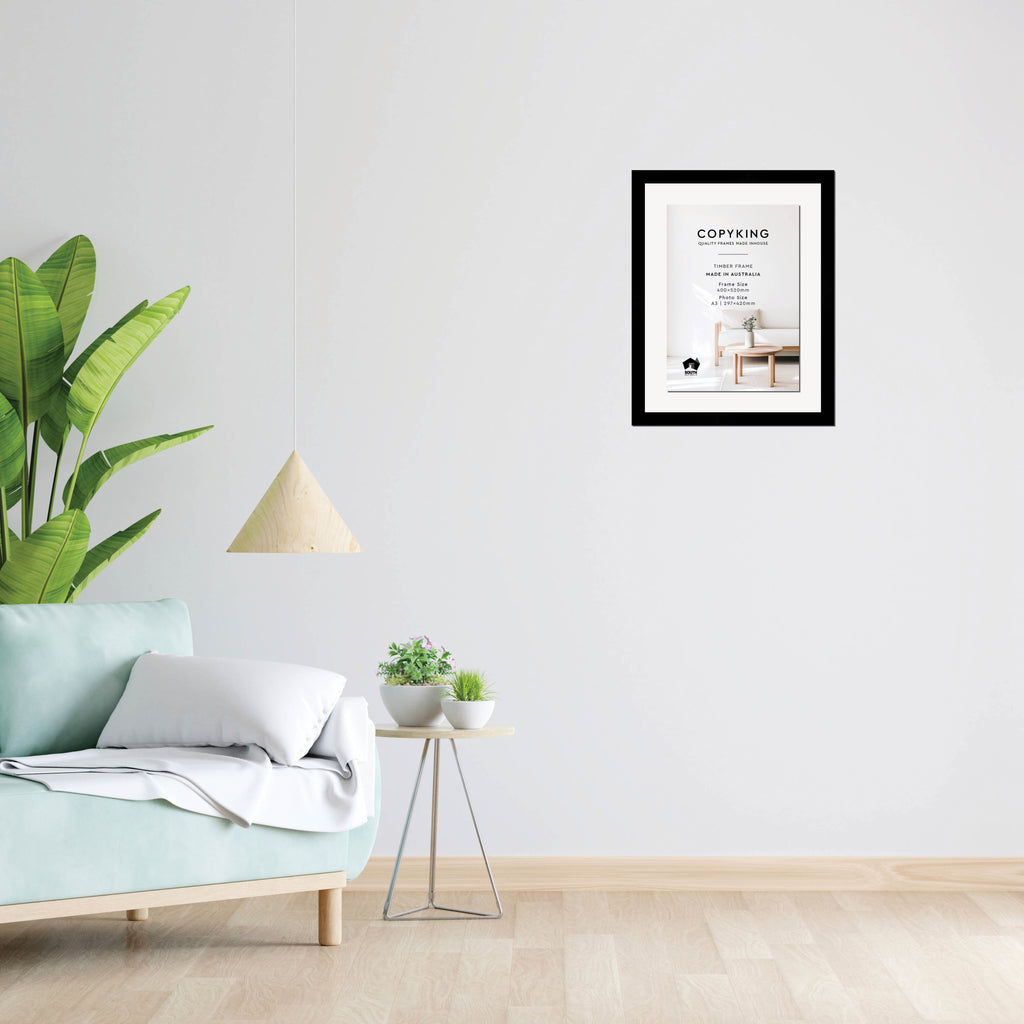 Black 30mm  Wood Certificate Frame - 400mm x 520mm - 1 Certificates (A3)
