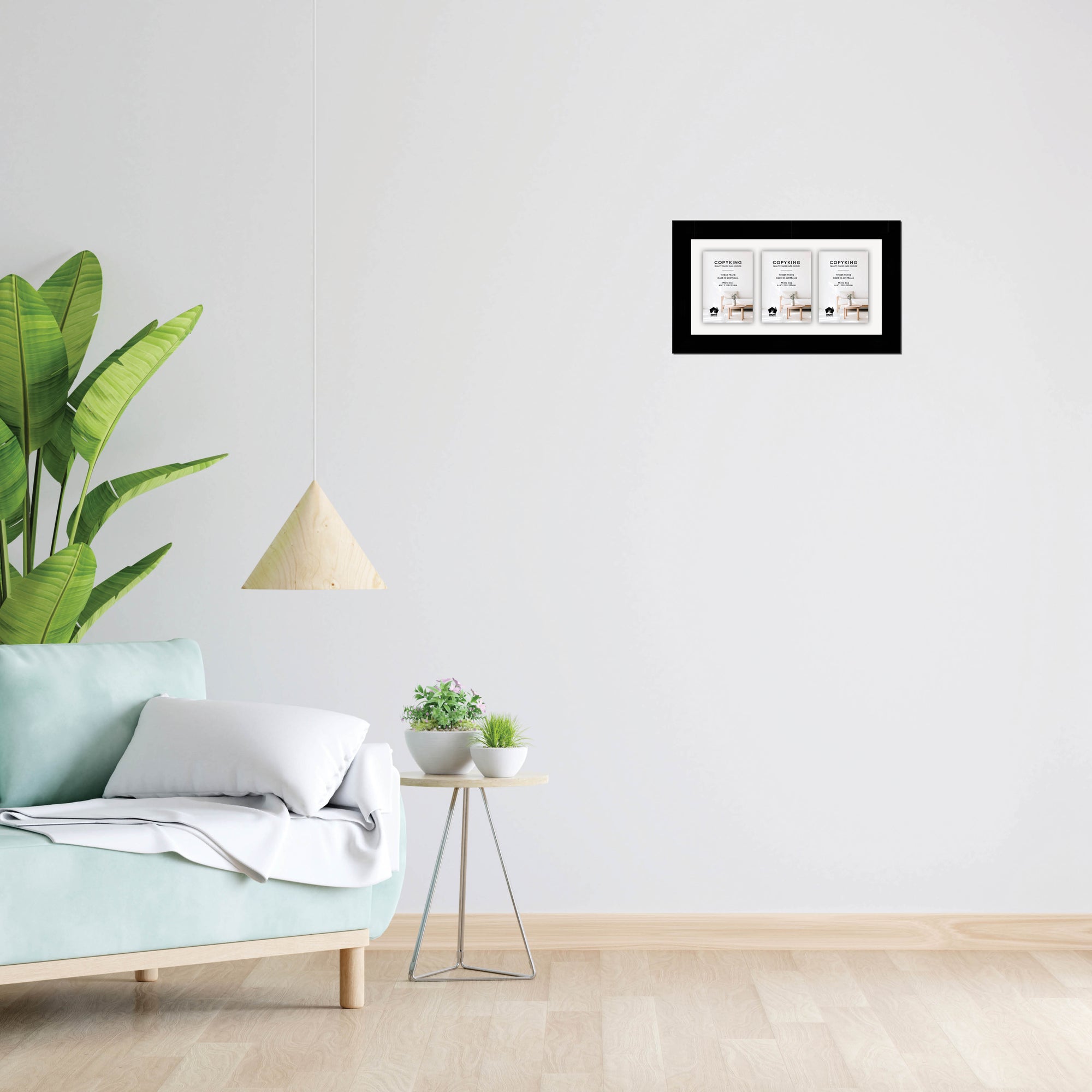 Black 40mm Wood Collage Photo Frame - 8" x 16" - 3 Photos (4" x 6")