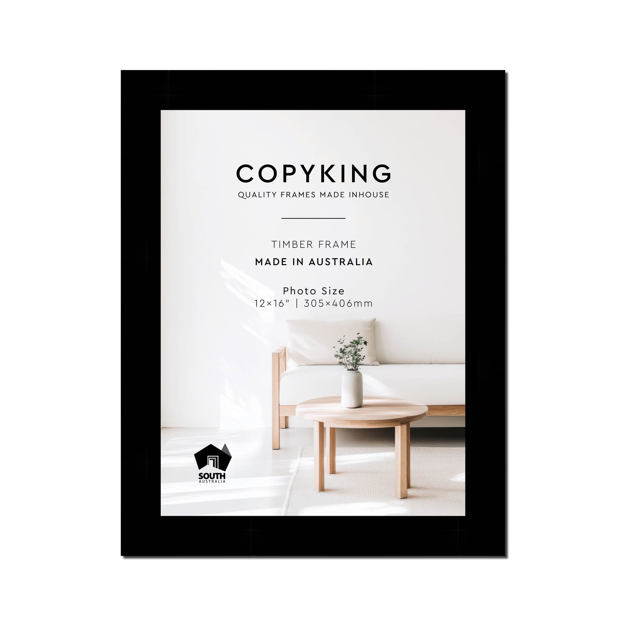 Black 40mm Wood Photo Frame - 12" x 16" (305mm x 406mm)