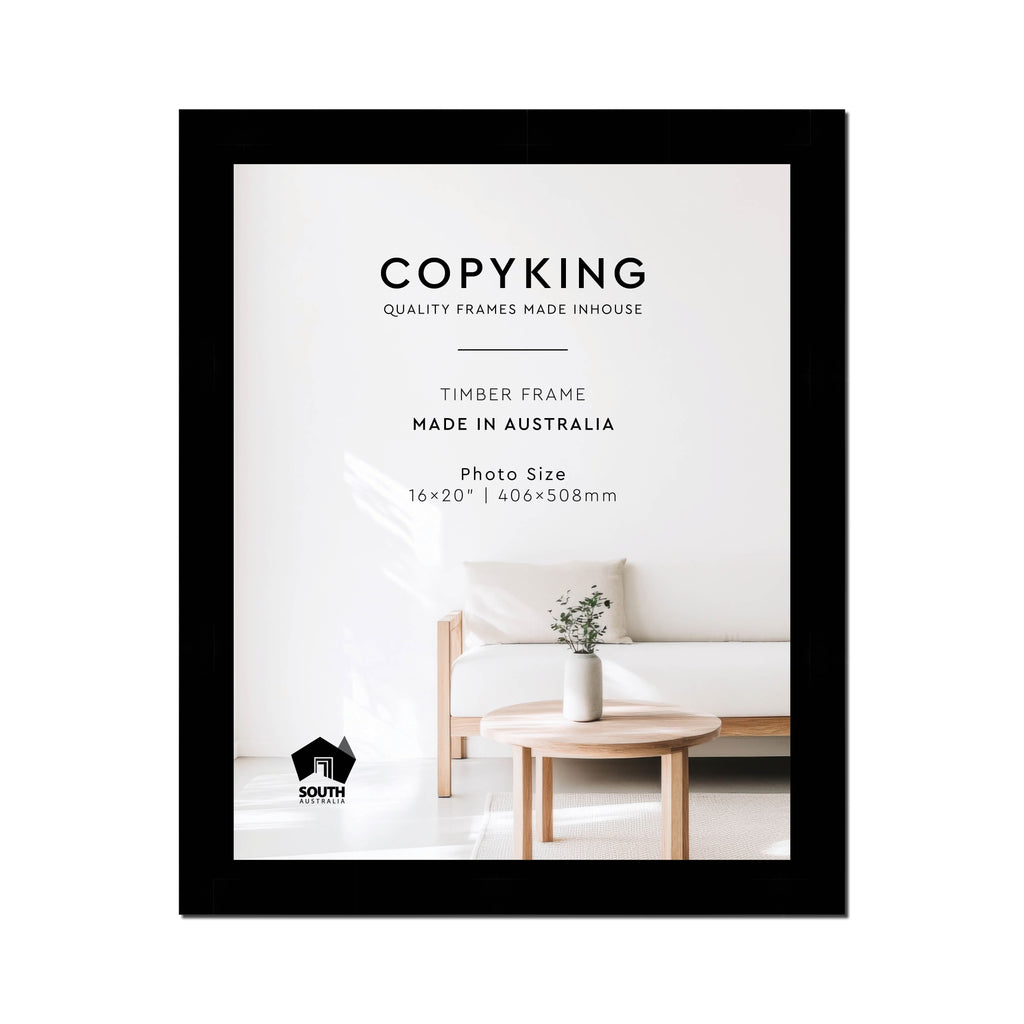 Black 40mm Wood Photo Frame - 16" x 20" (406mm x 508mm)