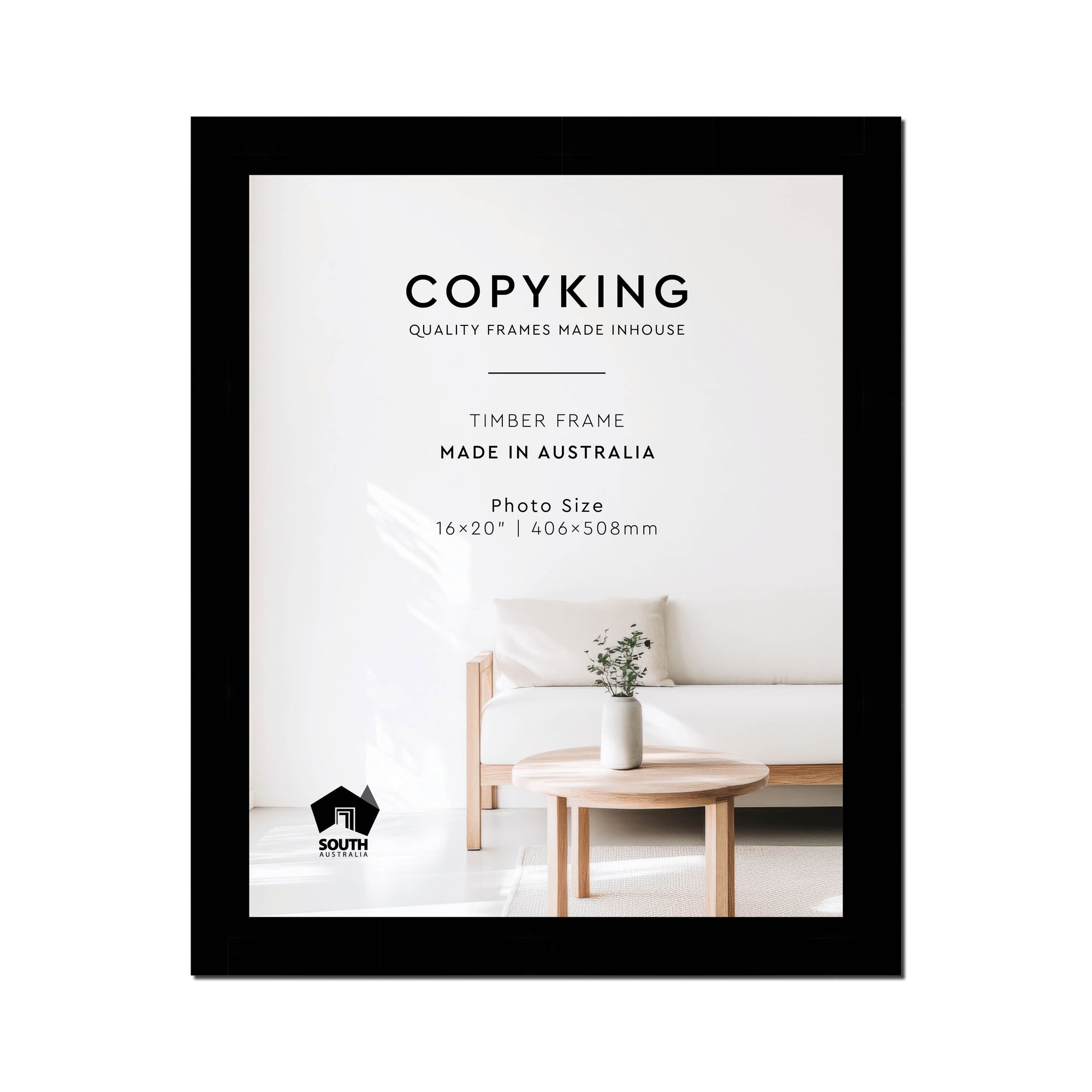 Black 40mm Wood Photo Frame - 16" x 20" (406mm x 508mm)