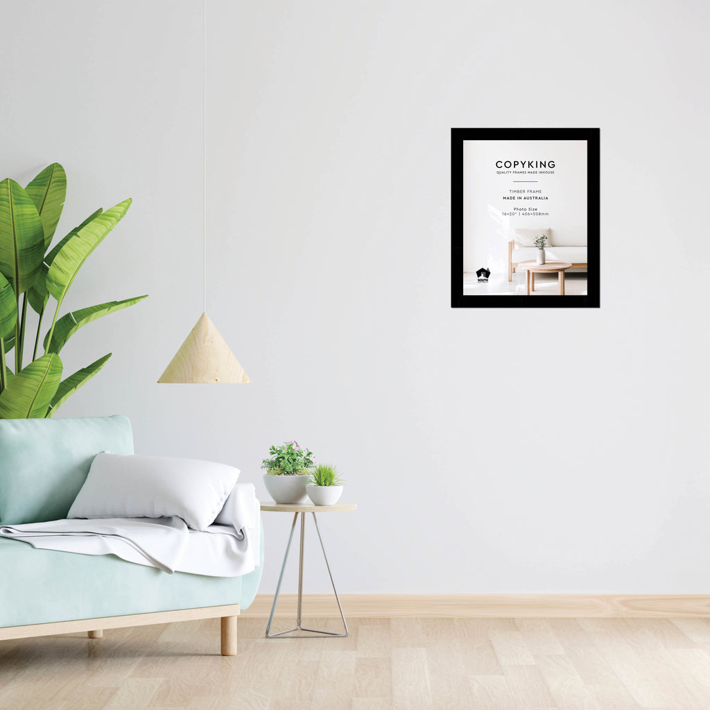 Black 40mm Wood Photo Frame - 16" x 20" (406mm x 508mm)
