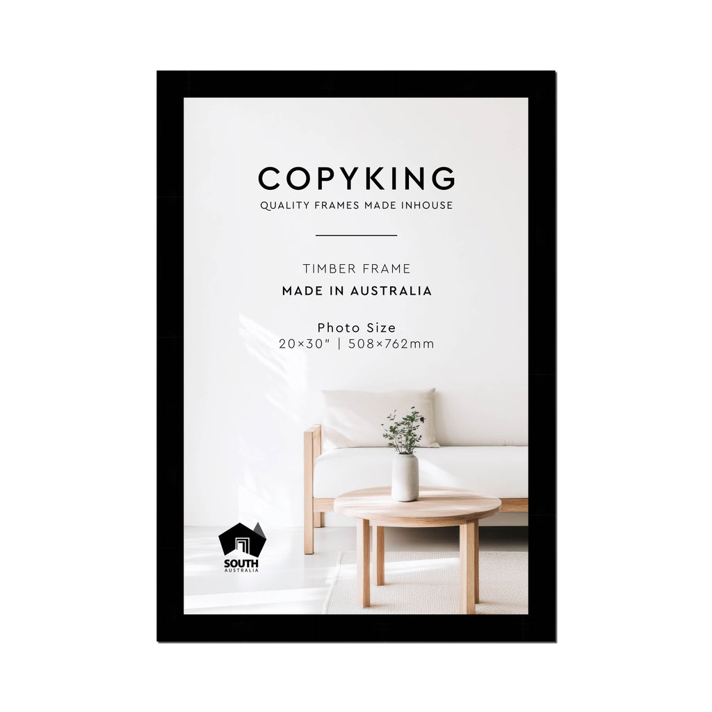 Black 40mm Wood Photo Frame - 20" x 30" (508mm x 762mm)