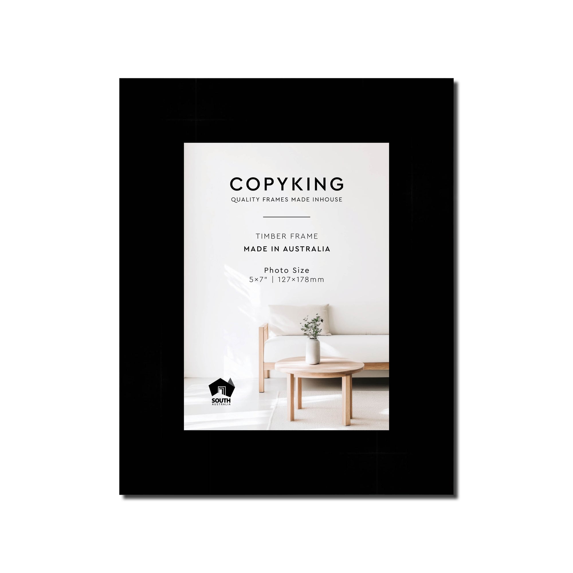 Black 40mm Wood Photo Frame - 5" x 7" (127mm x 178mm)