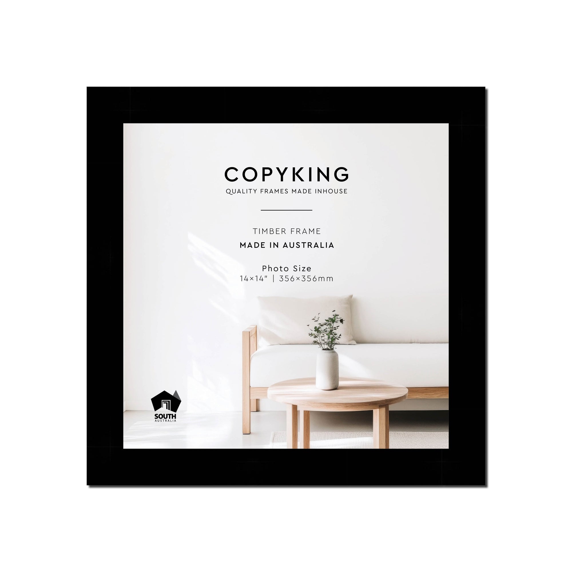 Black 40mm Wood Square Photo Frame - 14" x 14" (356mm x 356mm)