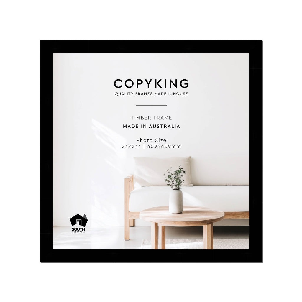 Black 40mm Wood Square Photo Frame - 24" x 24" (609mm x 609mm)