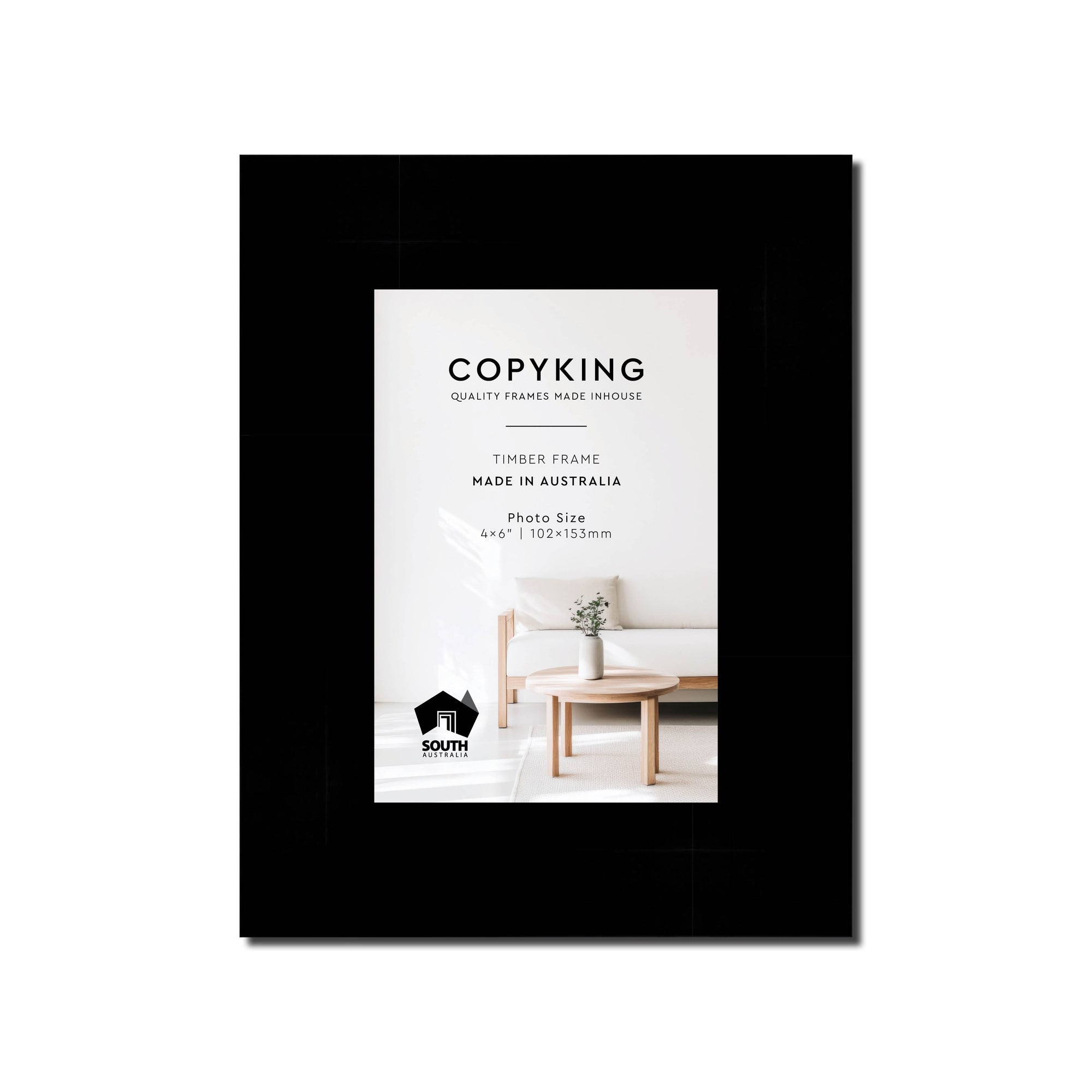 Black 40mm Wood Photo Frame - 4" x 6" (102mm x 153mm)