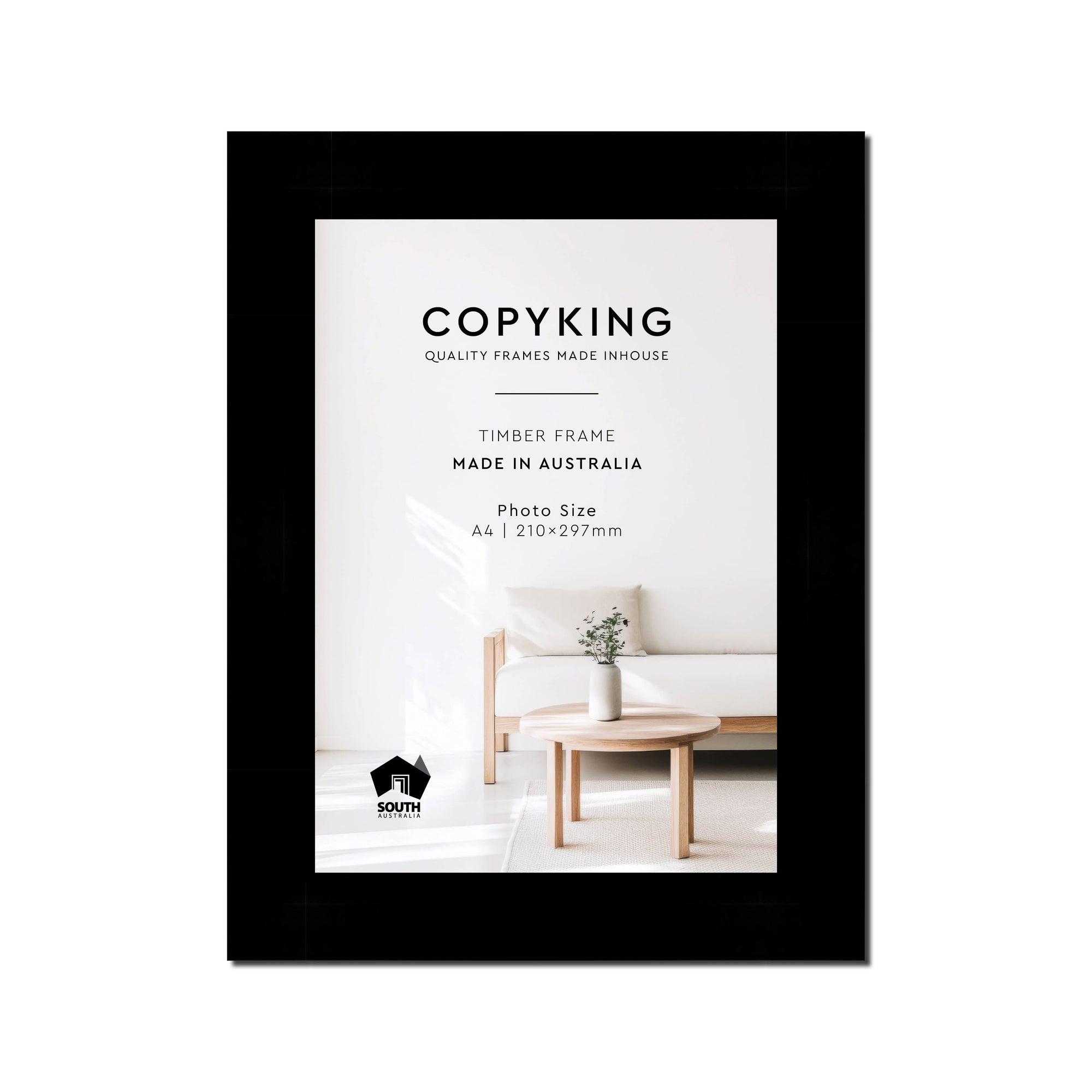 Black 40mm Wood Poster Frame - A4 (210mm x 297mm)