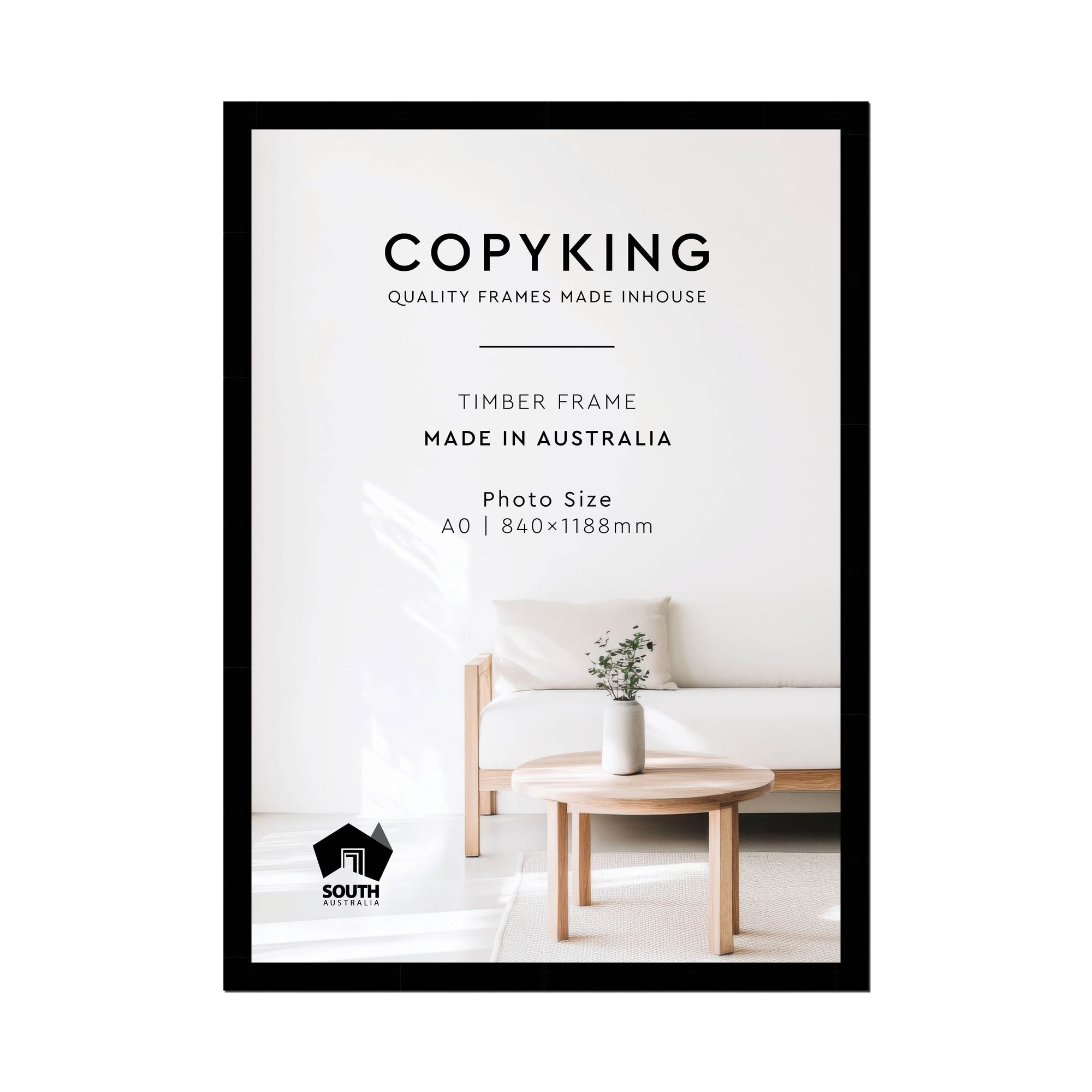 Black 40mm Wood Poster Frame - A0 (840mm x 1188mm)