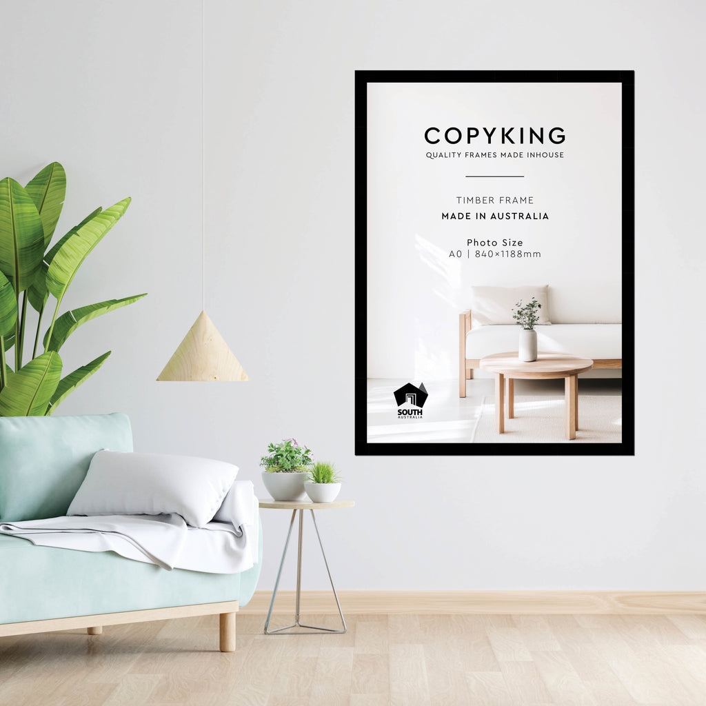 Black 40mm Wood Poster Frame - A0 (840mm x 1188mm)
