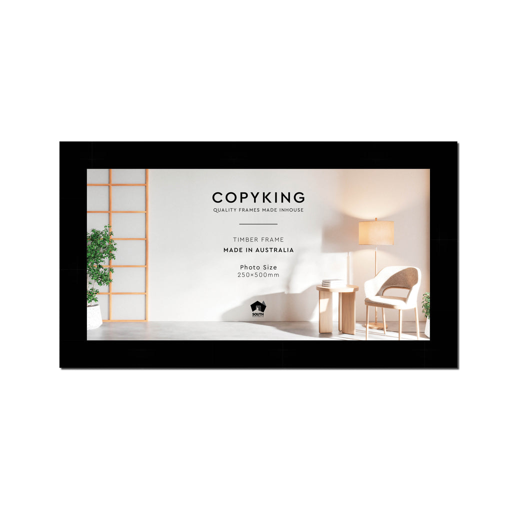 Black 40mm Wood Panoramic Photo Frame - 25cm x 50cm