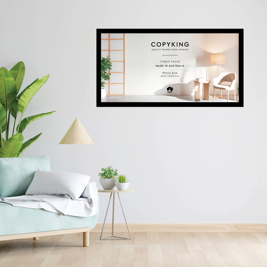 Black 40mm Wood Panoramic Photo Frame - 60cm x 120cm