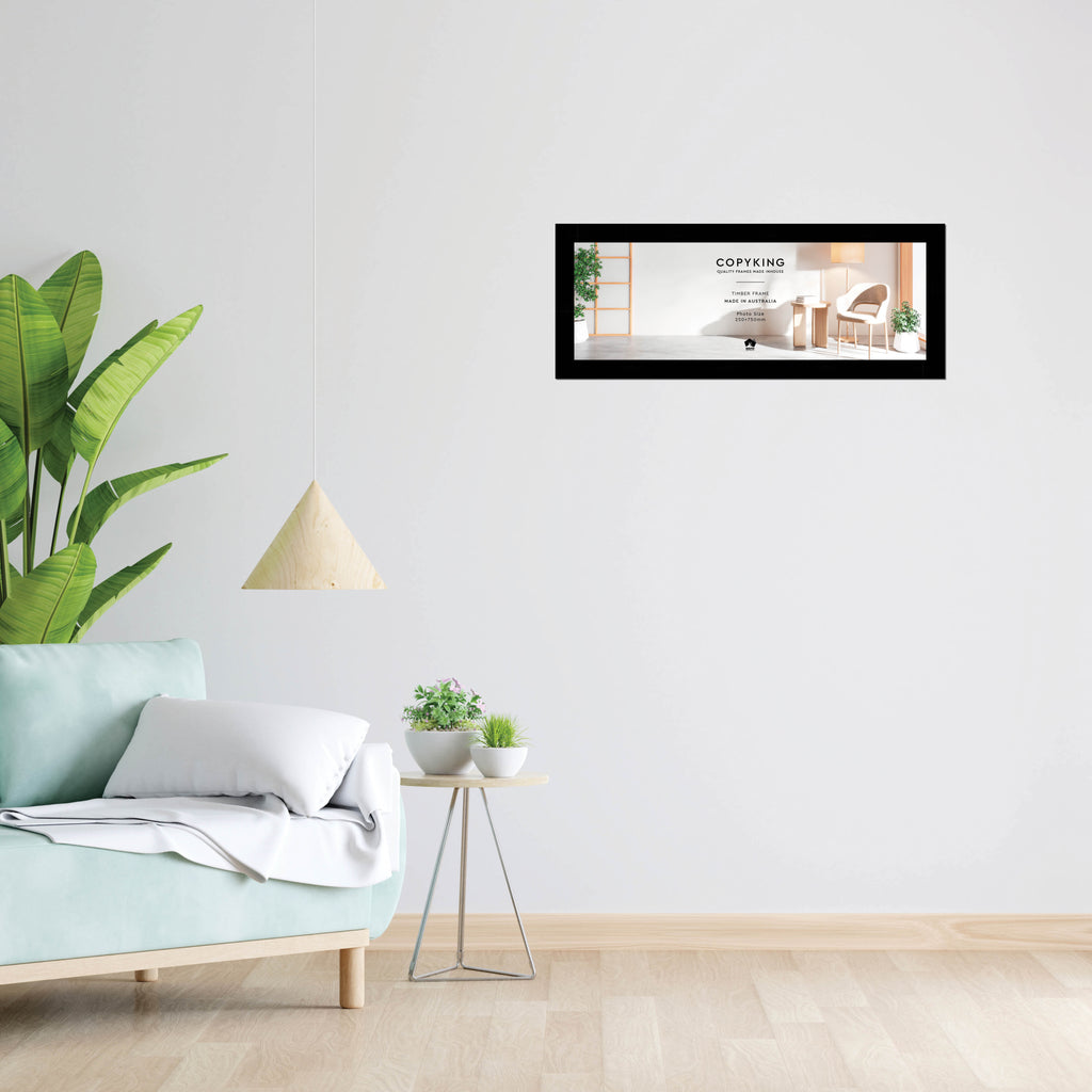 Black 40mm Wood Panoramic Photo Frame - 25cm x 75cm