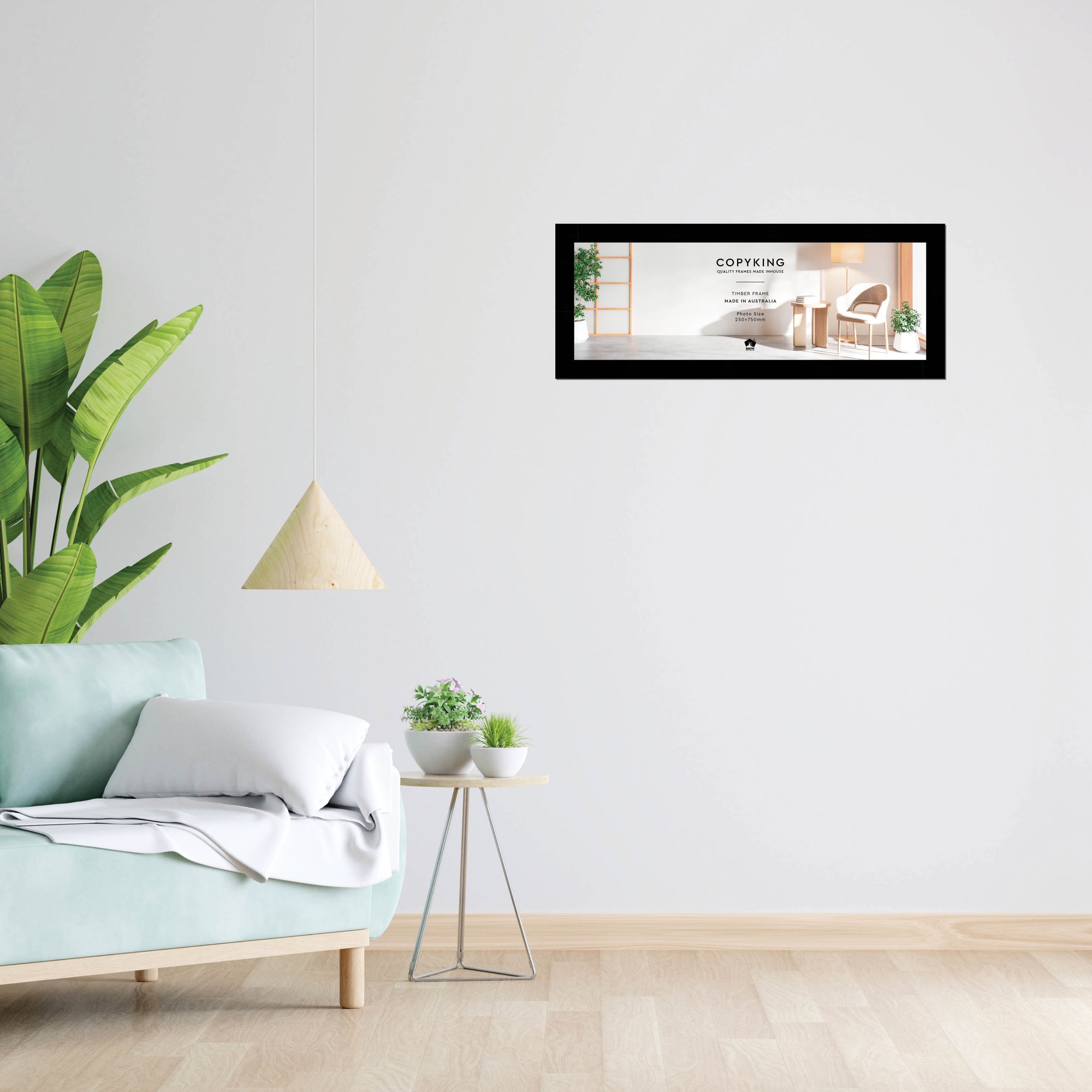 Black 40mm Wood Panoramic Photo Frame - 25cm x 75cm