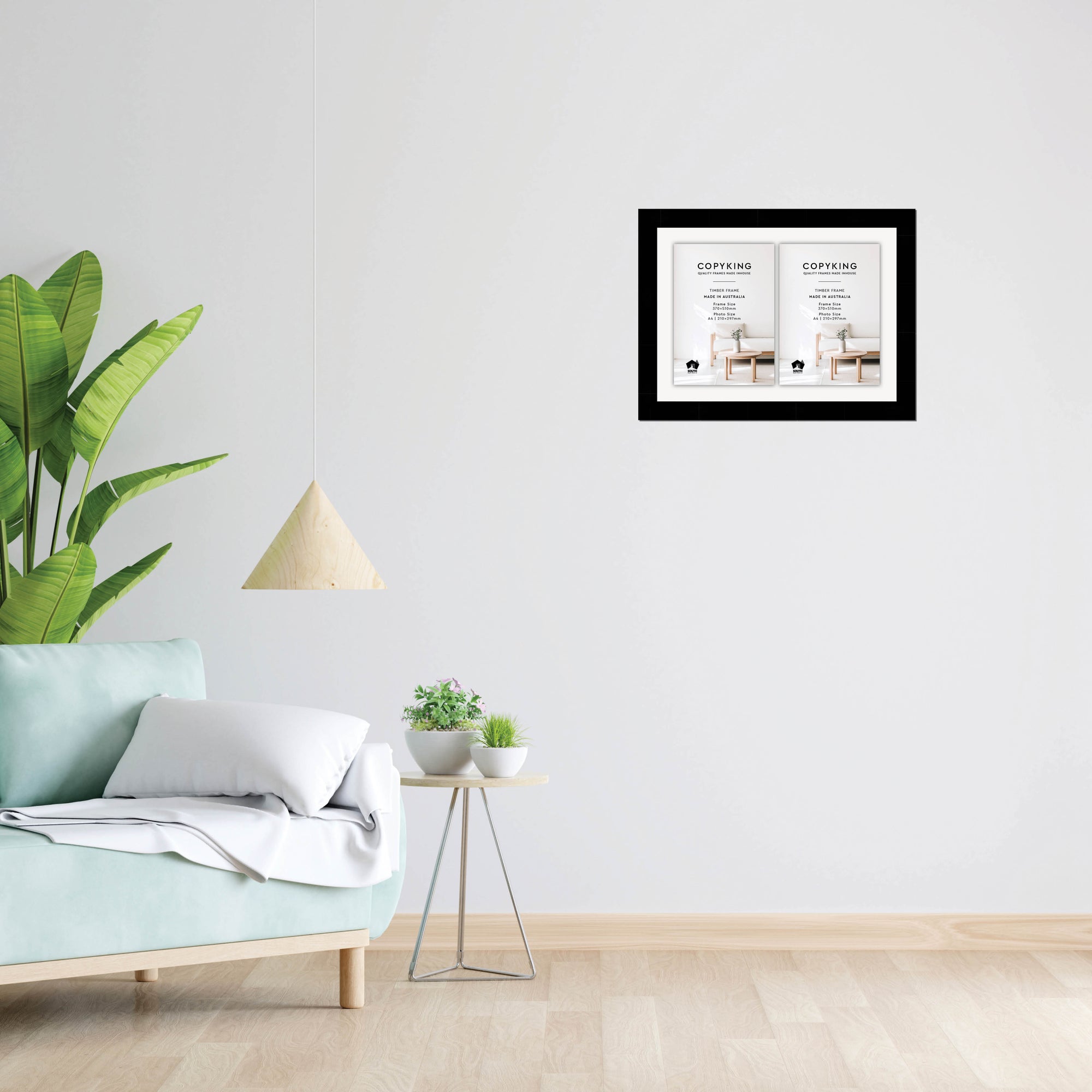 Black 40mm Wood Certificate Frame - 370mm x 510mm - 2 Certificates (A4)