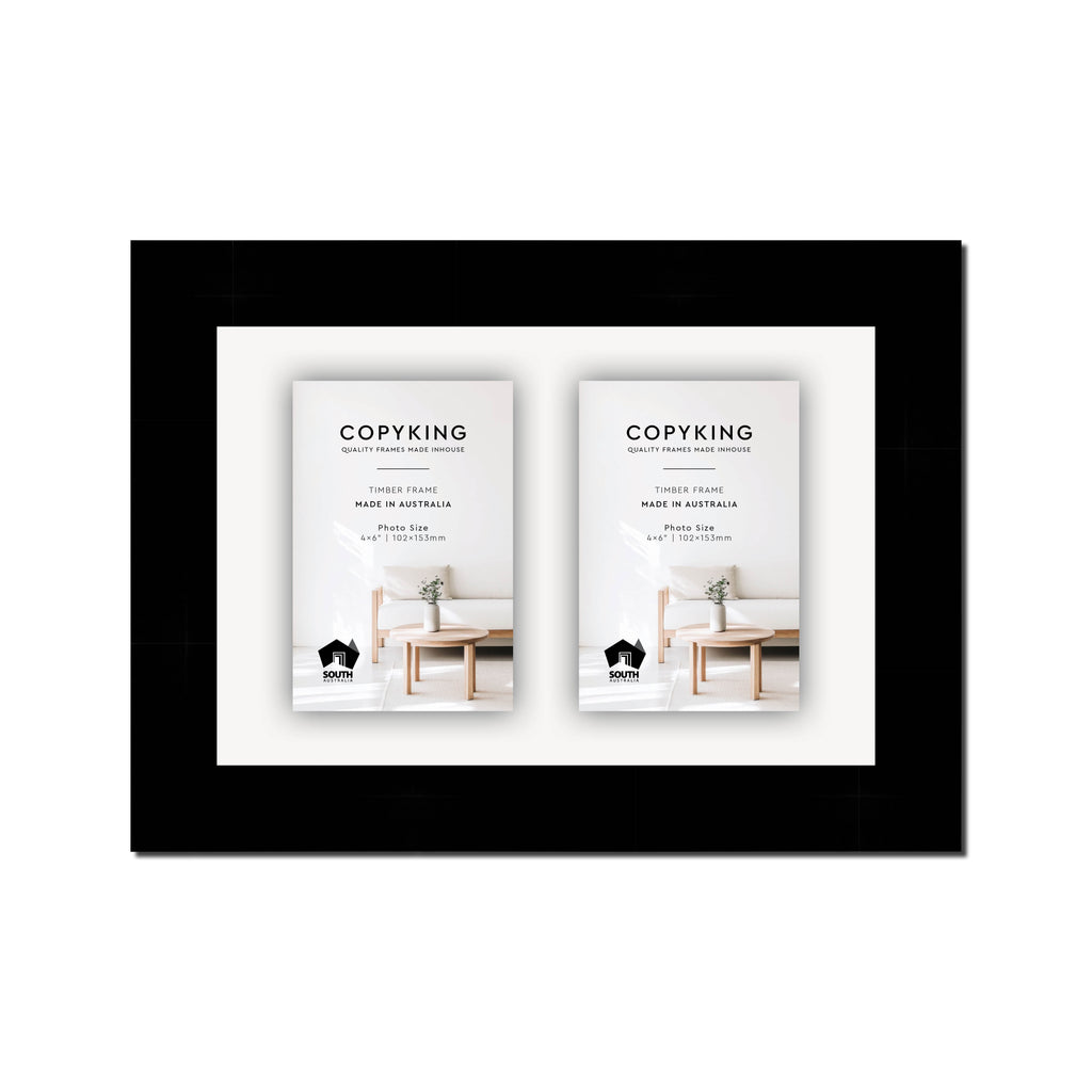 Black 40mm Wood Collage Photo Frame - 8" x 12" - 2 Photos (4" x 6")