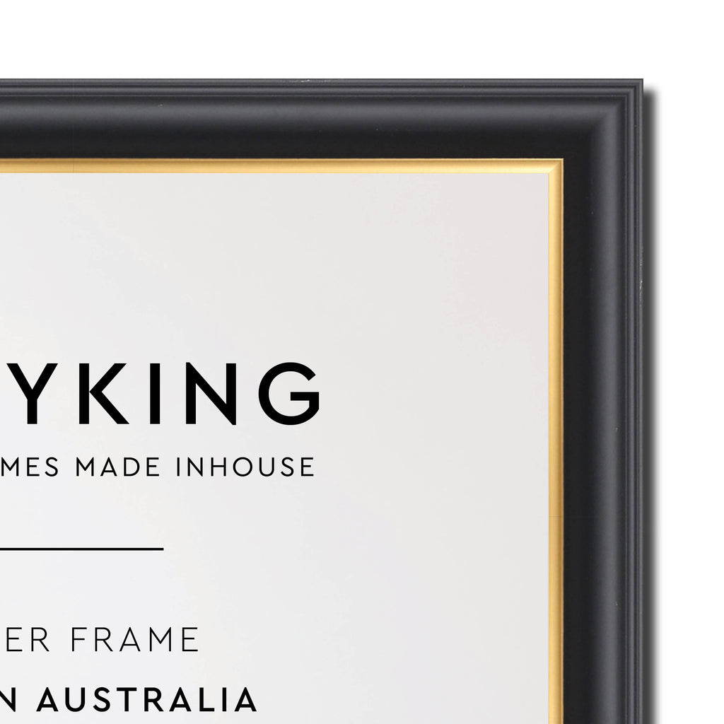 Black/Gold 20mm Wood Poster Frame - A3 (297mm x 420mm)