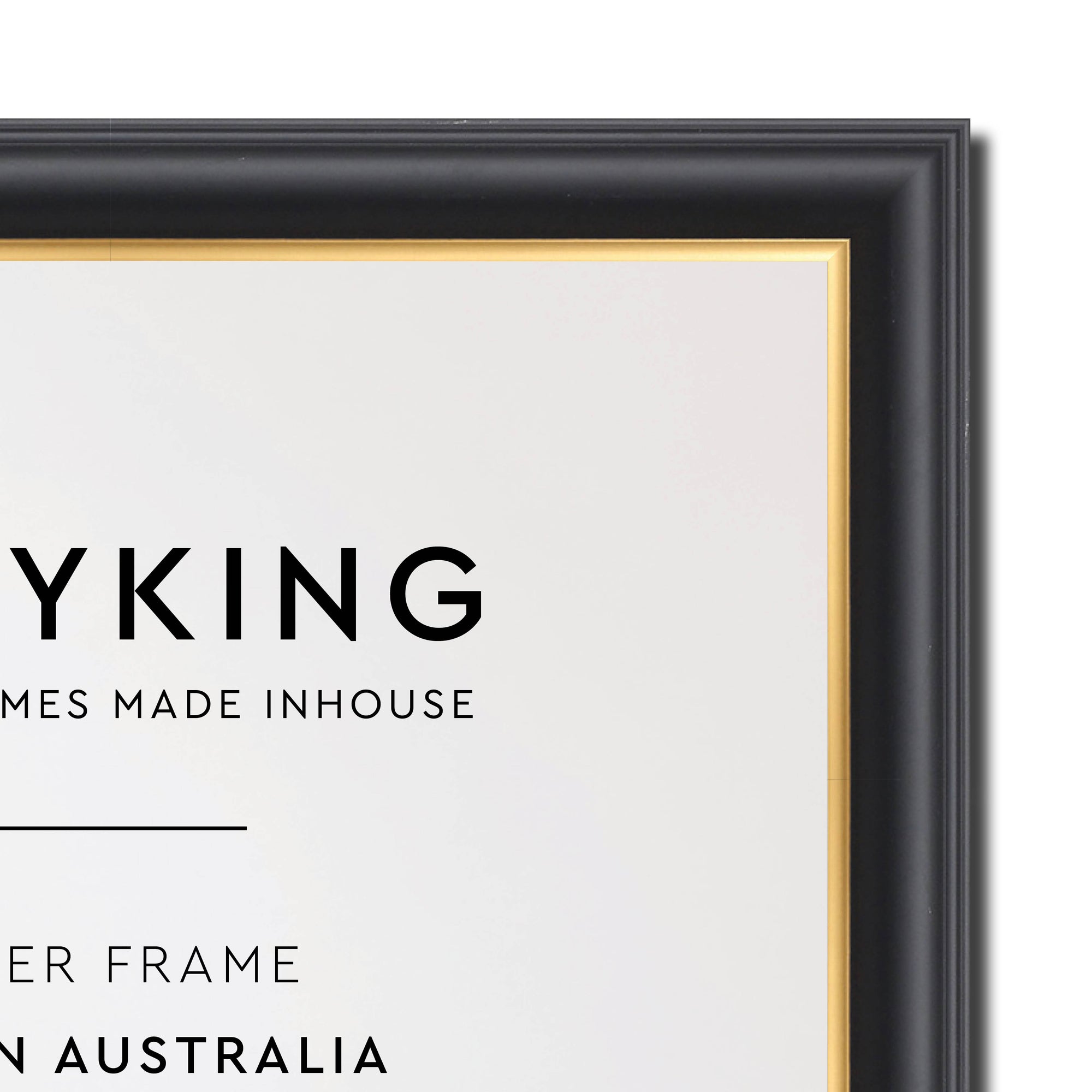 Black/Gold 20mm Wood Photo Frame - 12" x 18" (305mm x 457mm)