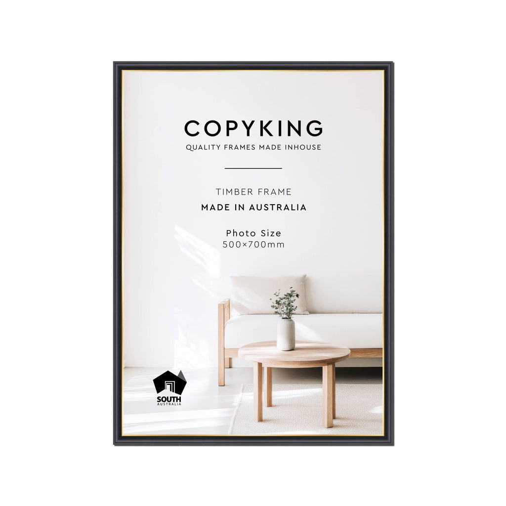 Black/Gold 20mm Wood Poster Frame - 50cm x 70cm