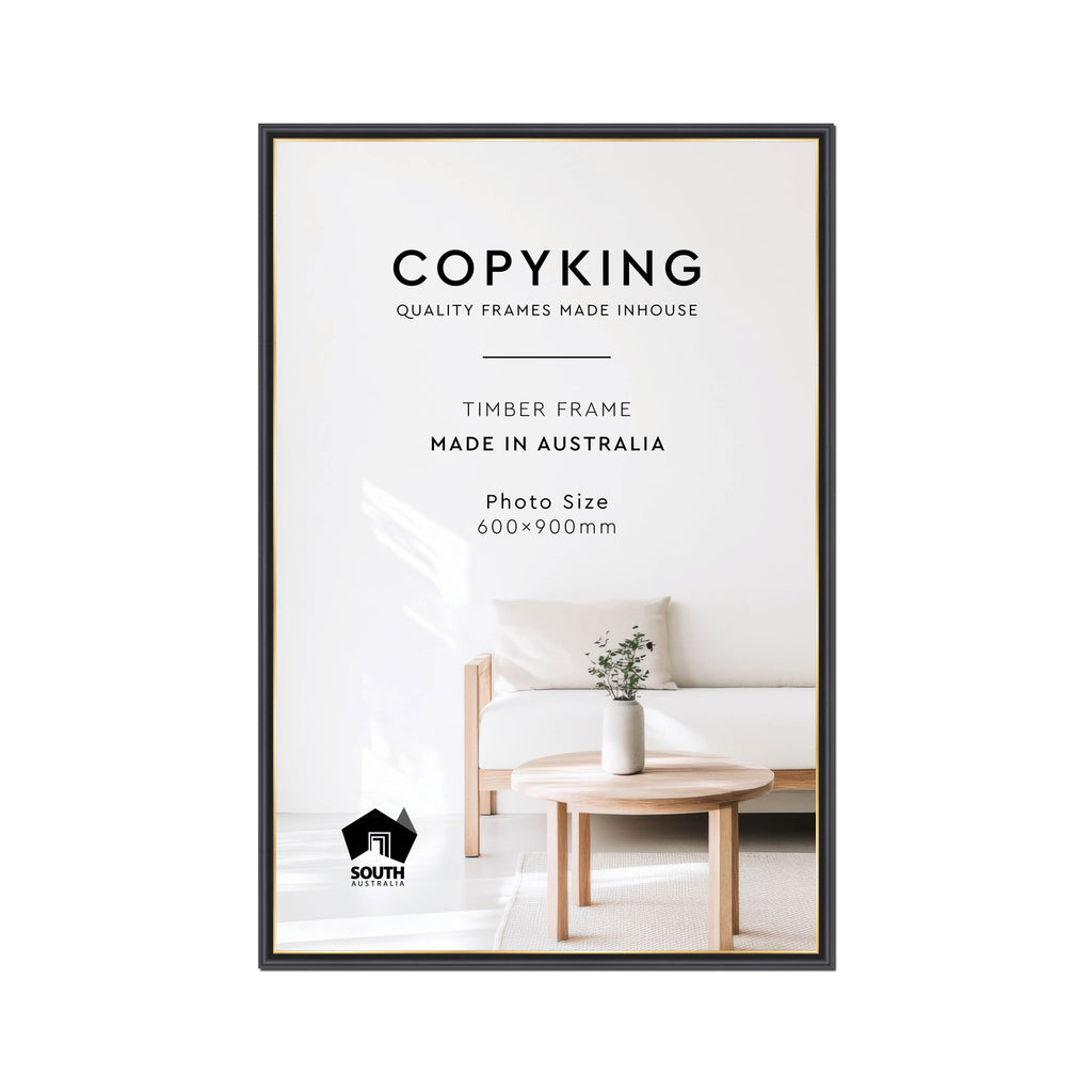 Black/Gold 20mm Wood Poster Frame - 60cm x 90cm