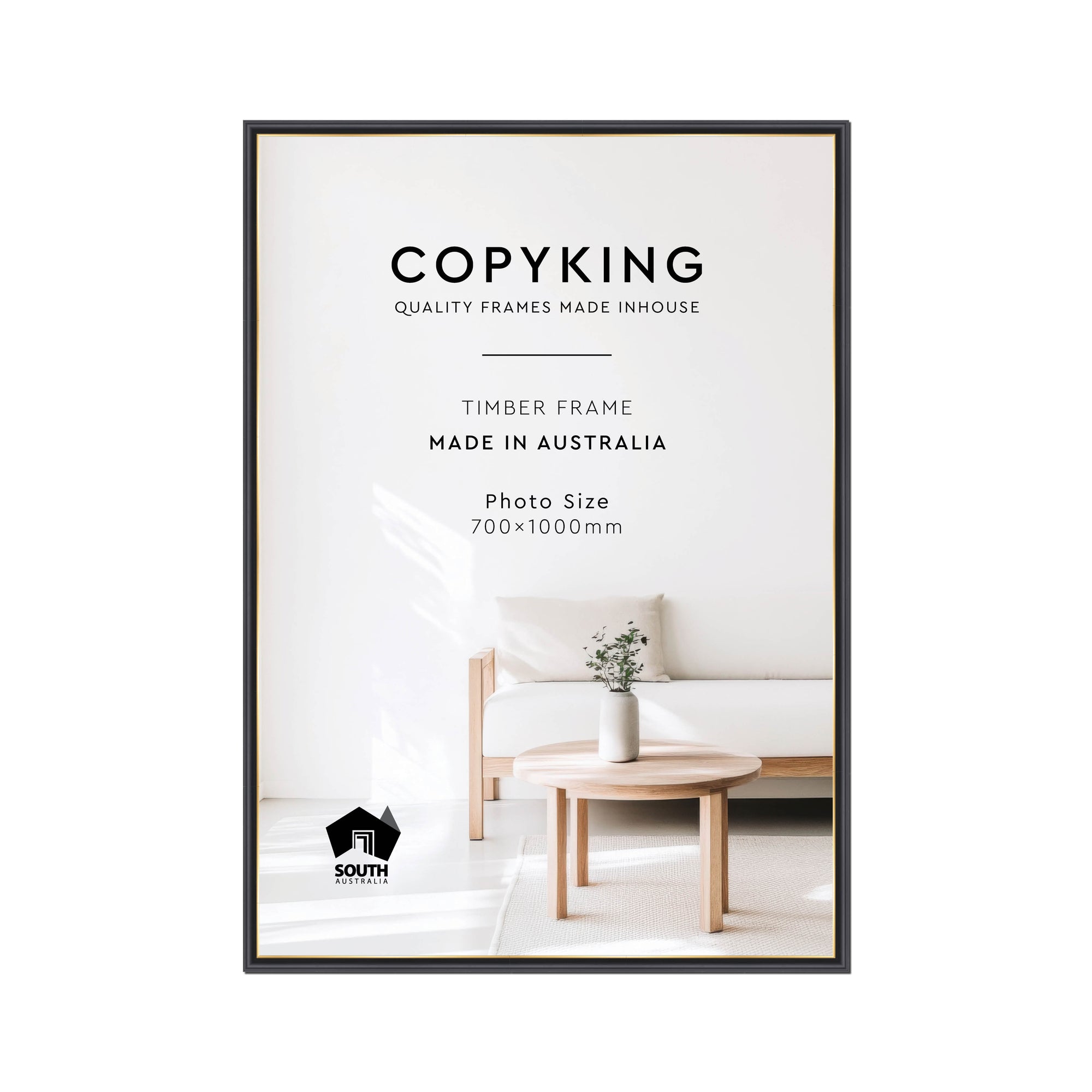 Black/Gold 20mm Wood Poster Frame - 70cm x 100cm
