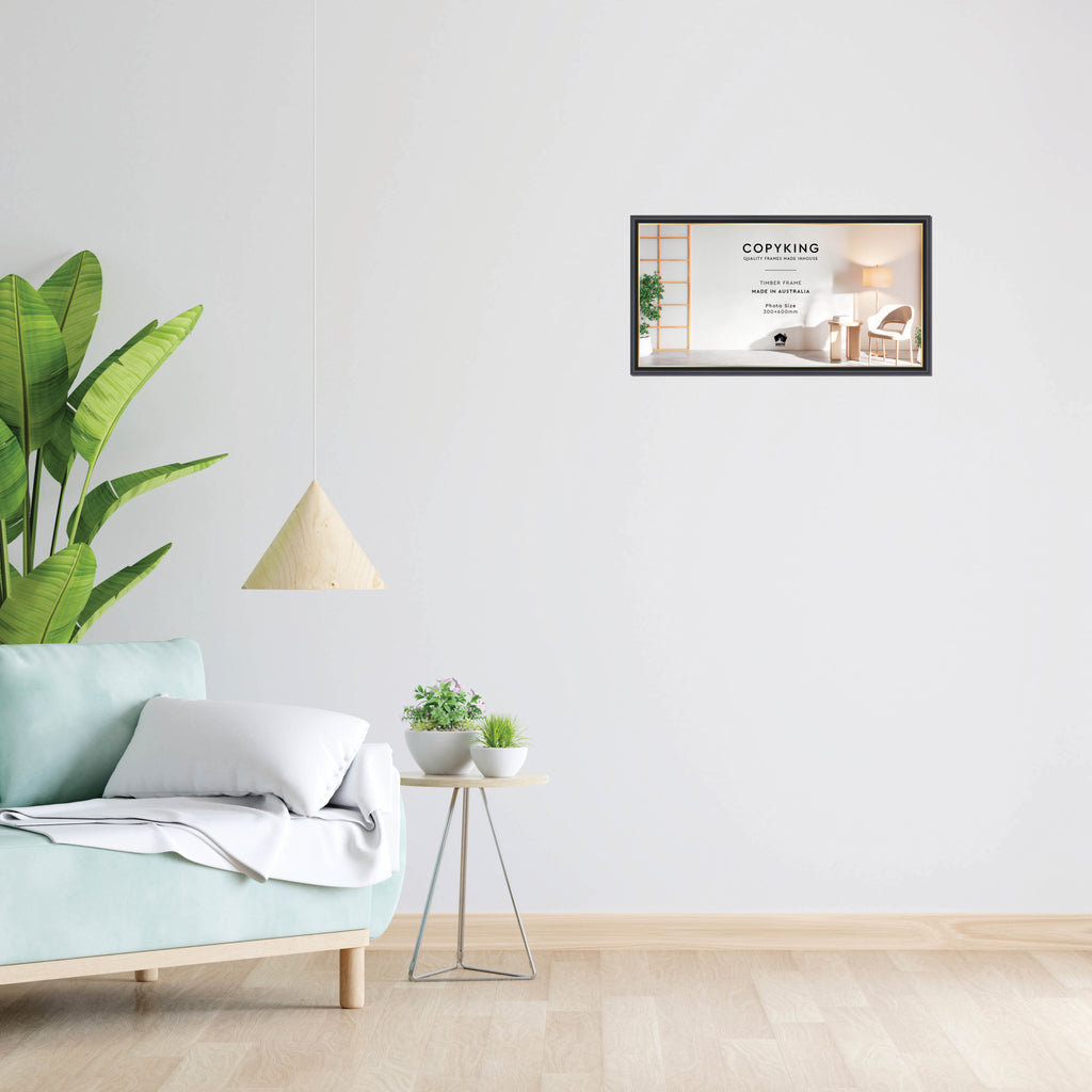 Black/Gold 20mm Wood Panoramic Photo Frame - 30cm x 60cm