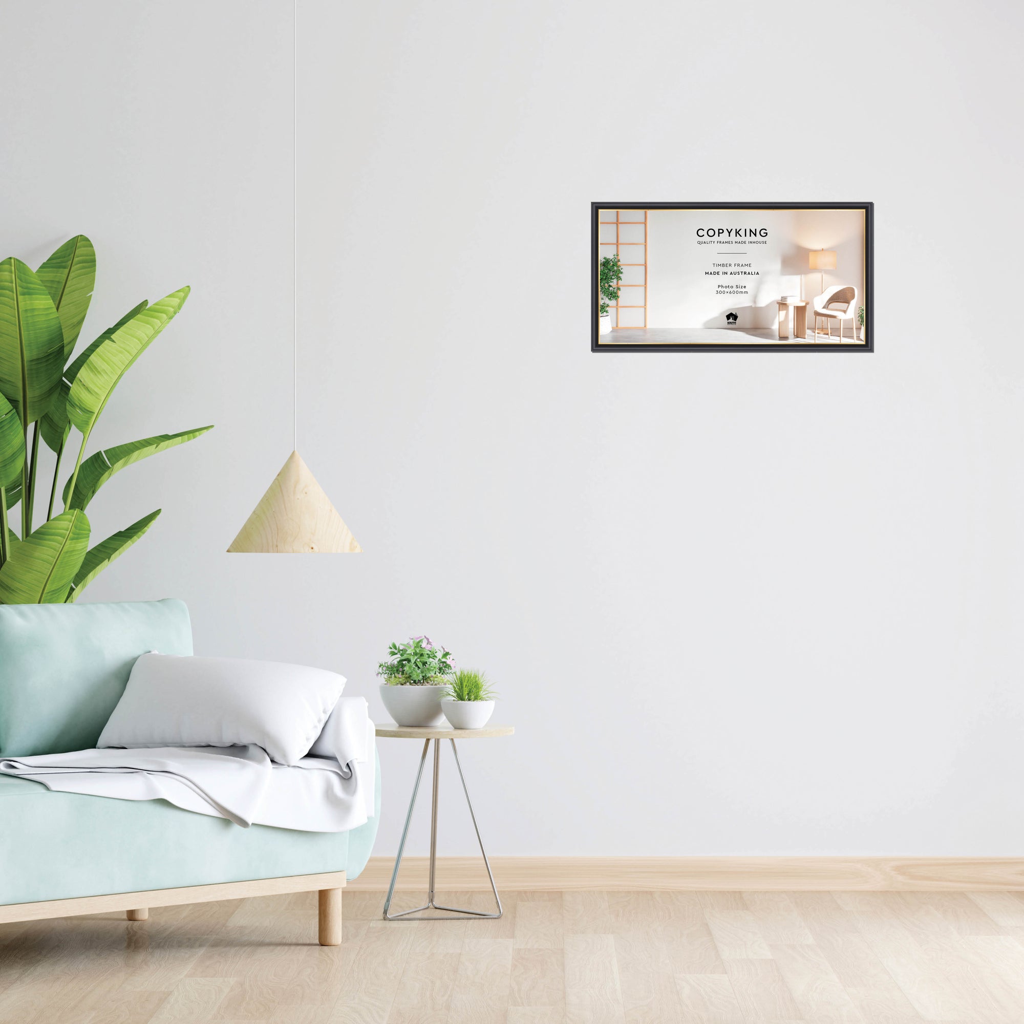 Black/Gold 20mm Wood Panoramic Photo Frame - 30cm x 60cm
