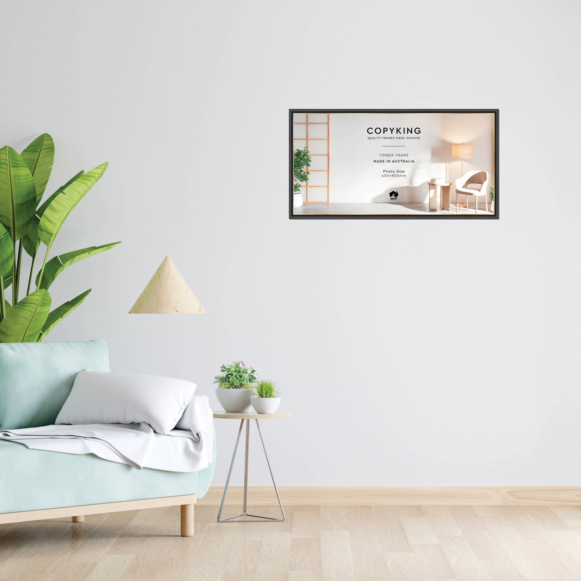 Black/Gold 20mm Wood Panoramic Photo Frame - 40cm x 80cm