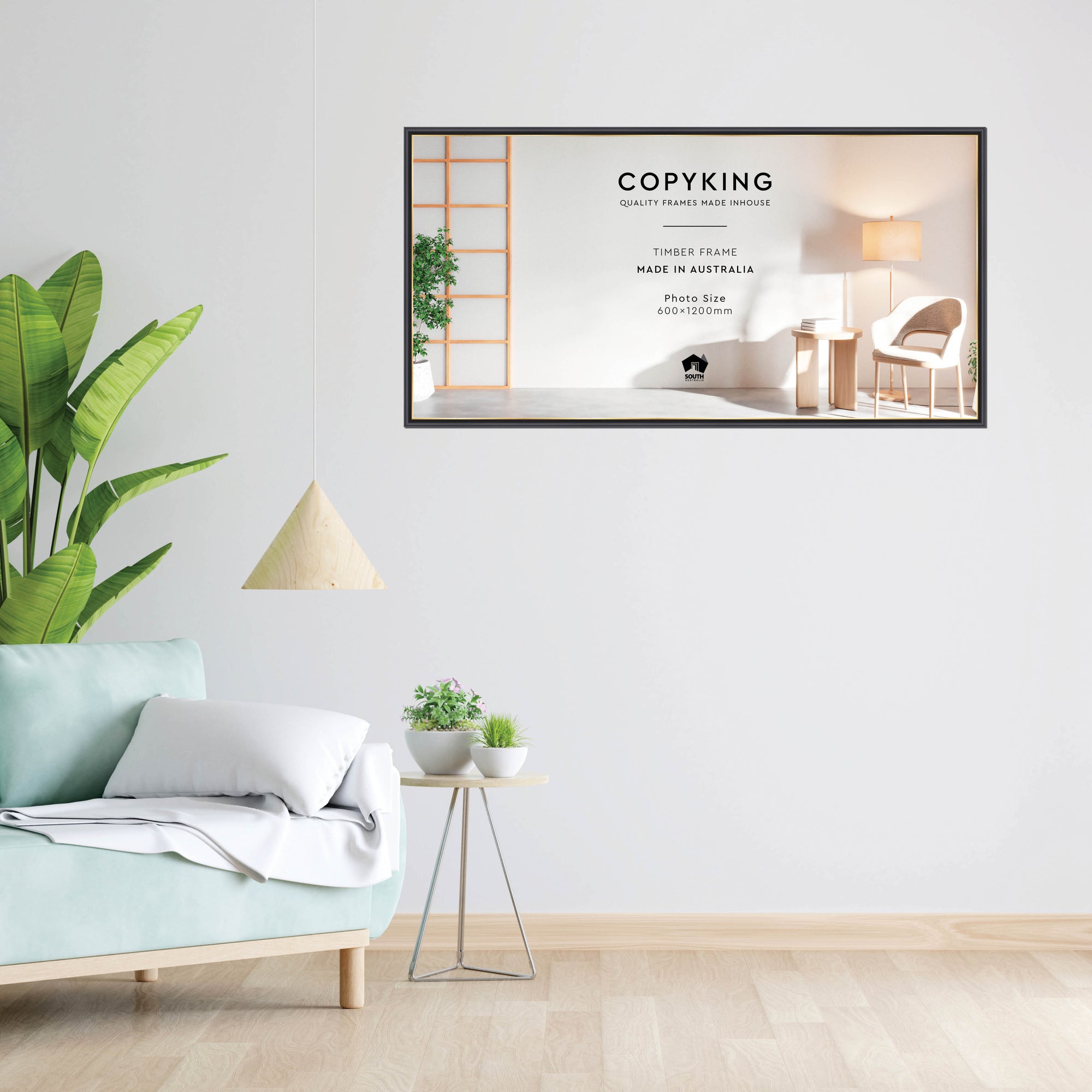Black/Gold 20mm Wood Panoramic Photo Frame - 60cm x 120cm