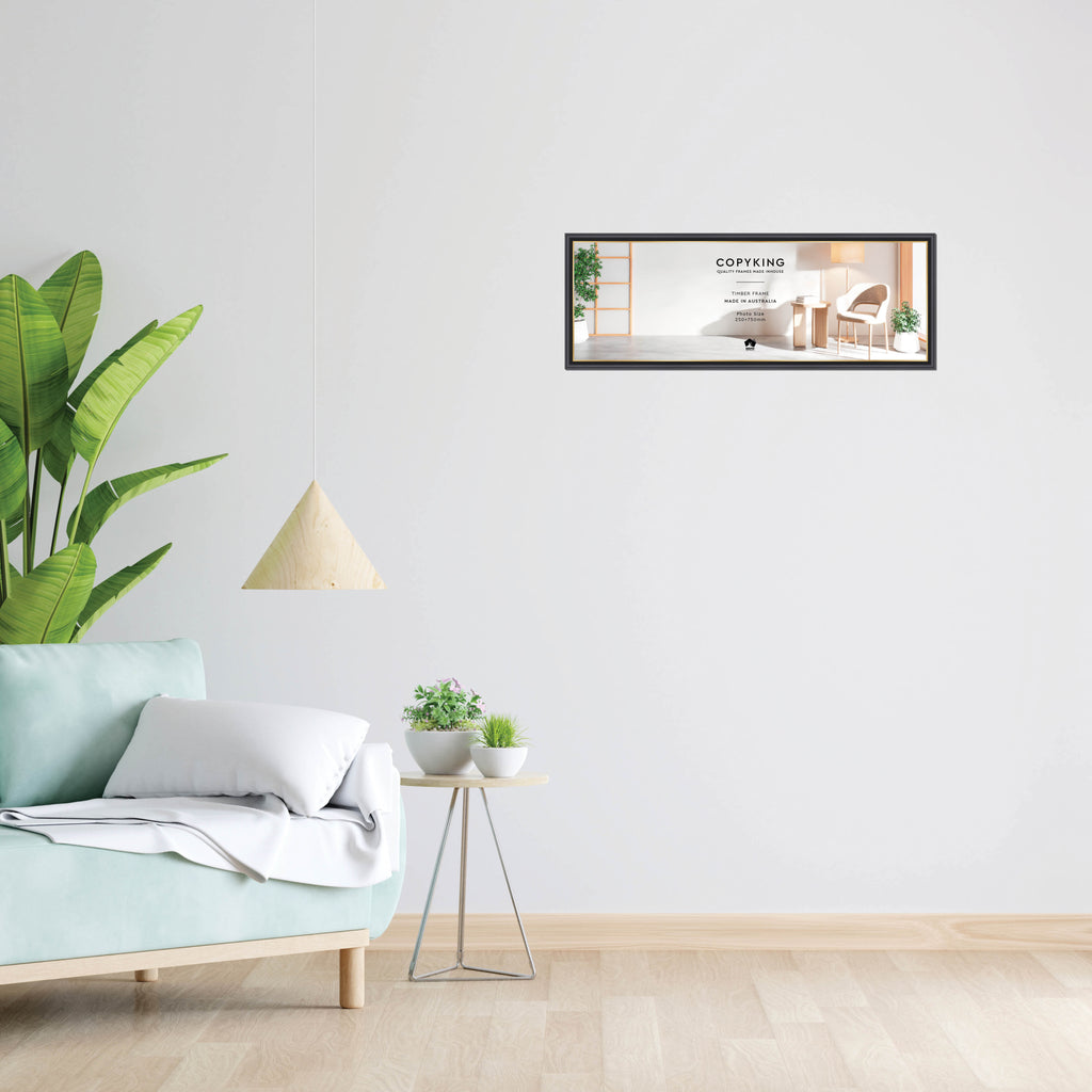 Black/Gold 20mm Wood Panoramic Photo Frame - 25cm x 75cm