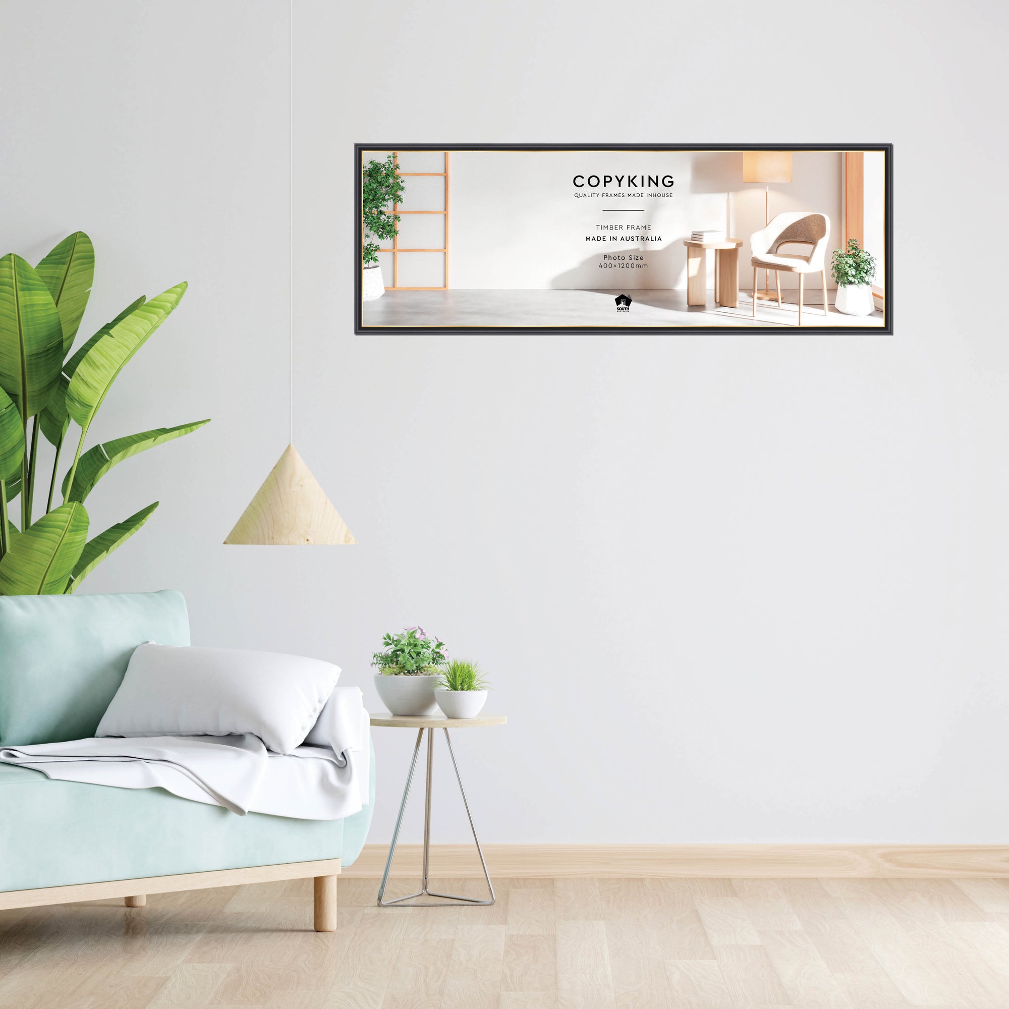 Black/Gold 20mm Wood Panoramic Photo Frame - 40cm x 120cm