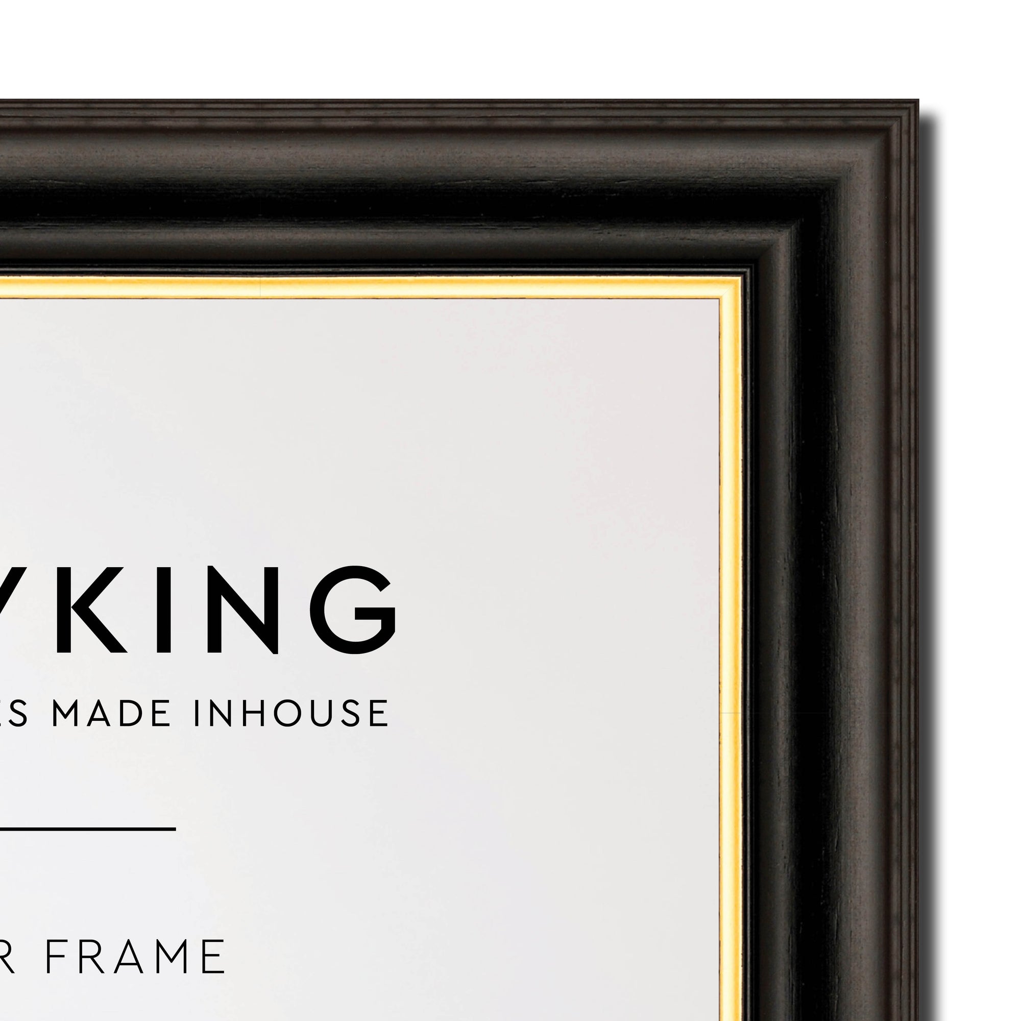 Black/Gold 30mm Wood Panoramic Photo Frame - 40cm x 120cm