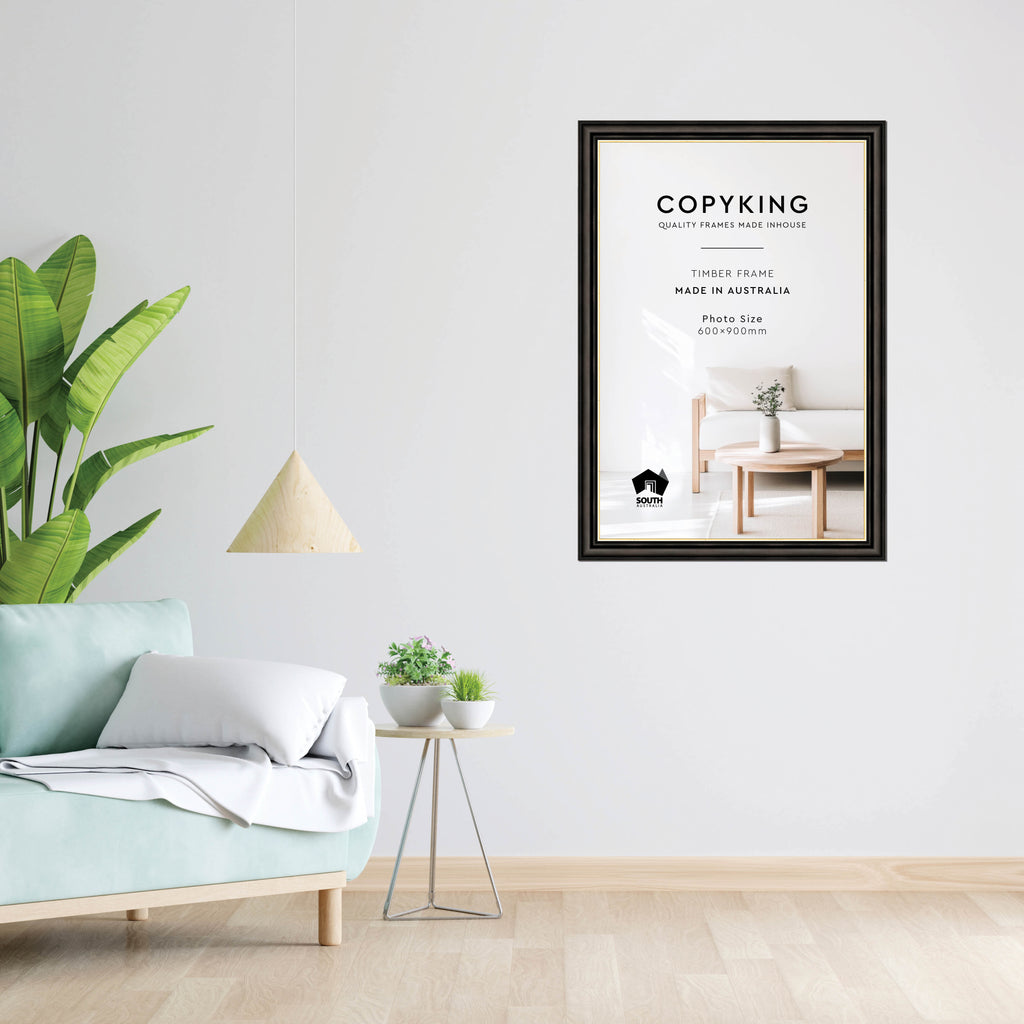 Black/Gold 50mm Wood Poster Frame - 60cm x 90cm