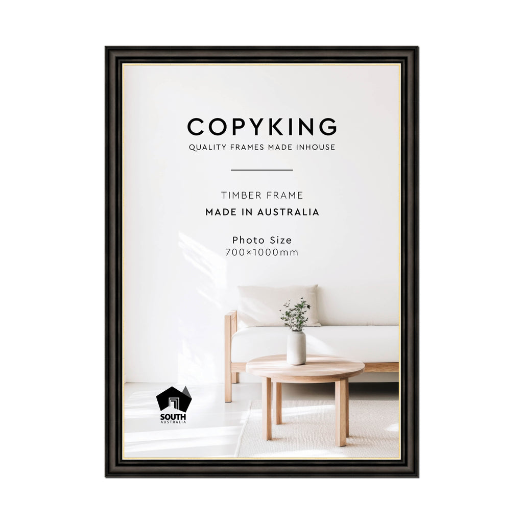 Black/Gold 50mm Wood Poster Frame - 70cm x 100cm