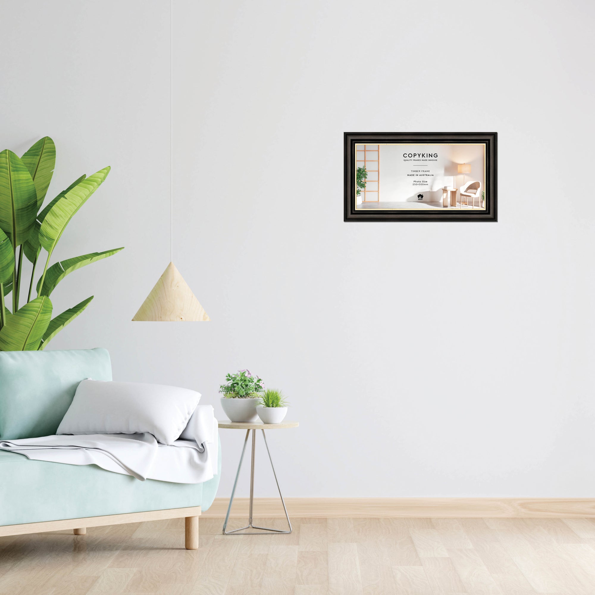 Black/Gold 50mm Wood Panoramic Photo Frame - 25cm x 50cm