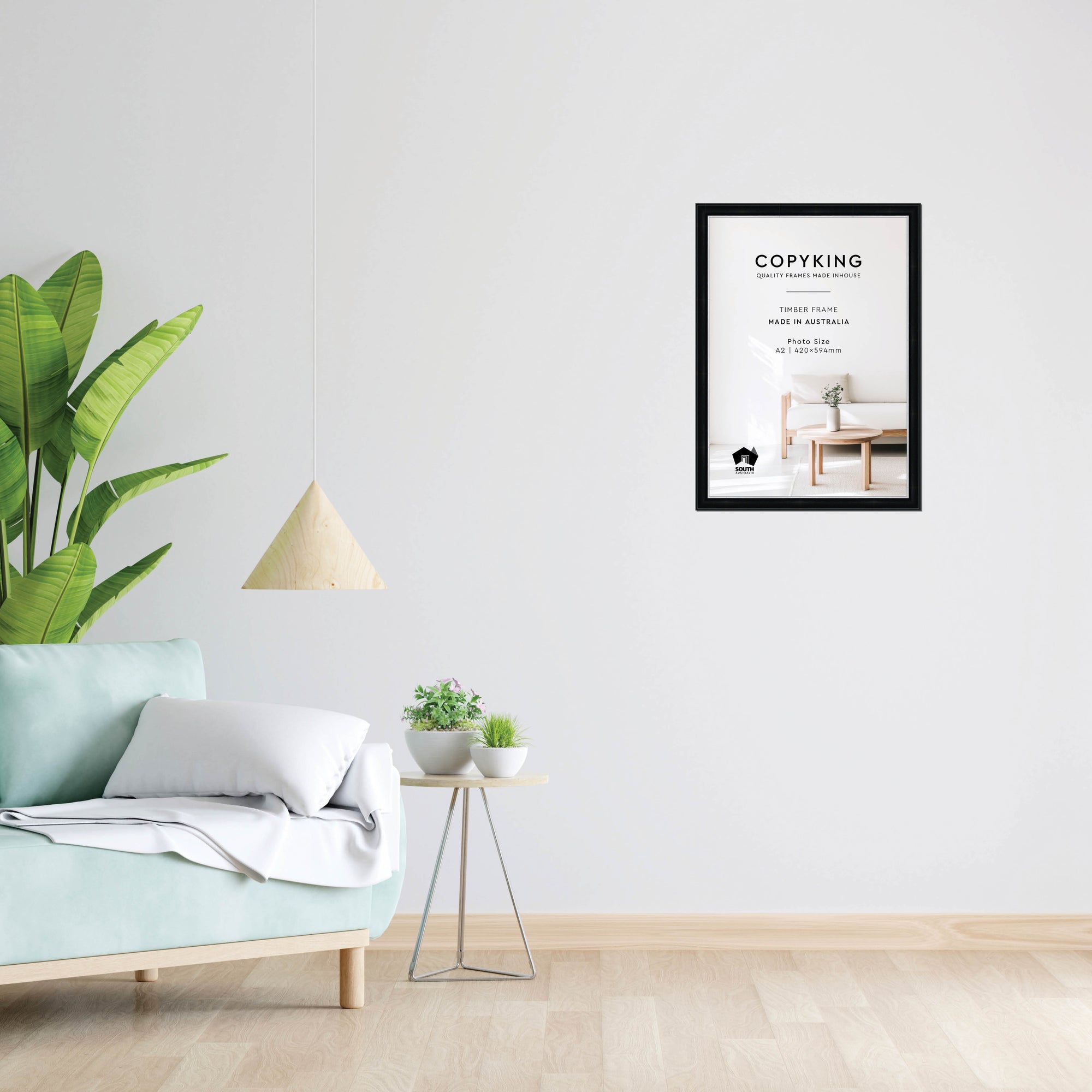 Black/Silver 30mm Wood Poster Frame - A2 (420mm x 594mm)
