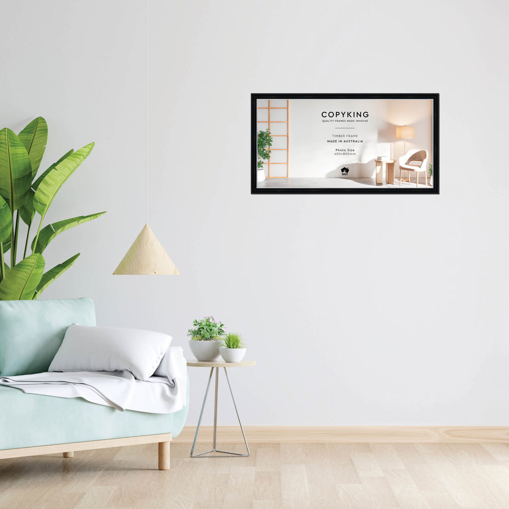 Black/Silver 30mm Wood Panoramic Photo Frame - 40cm x 80cm