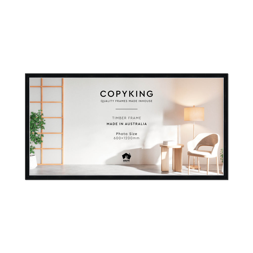 Black/Silver 30mm Wood Panoramic Photo Frame - 60cm x 120cm