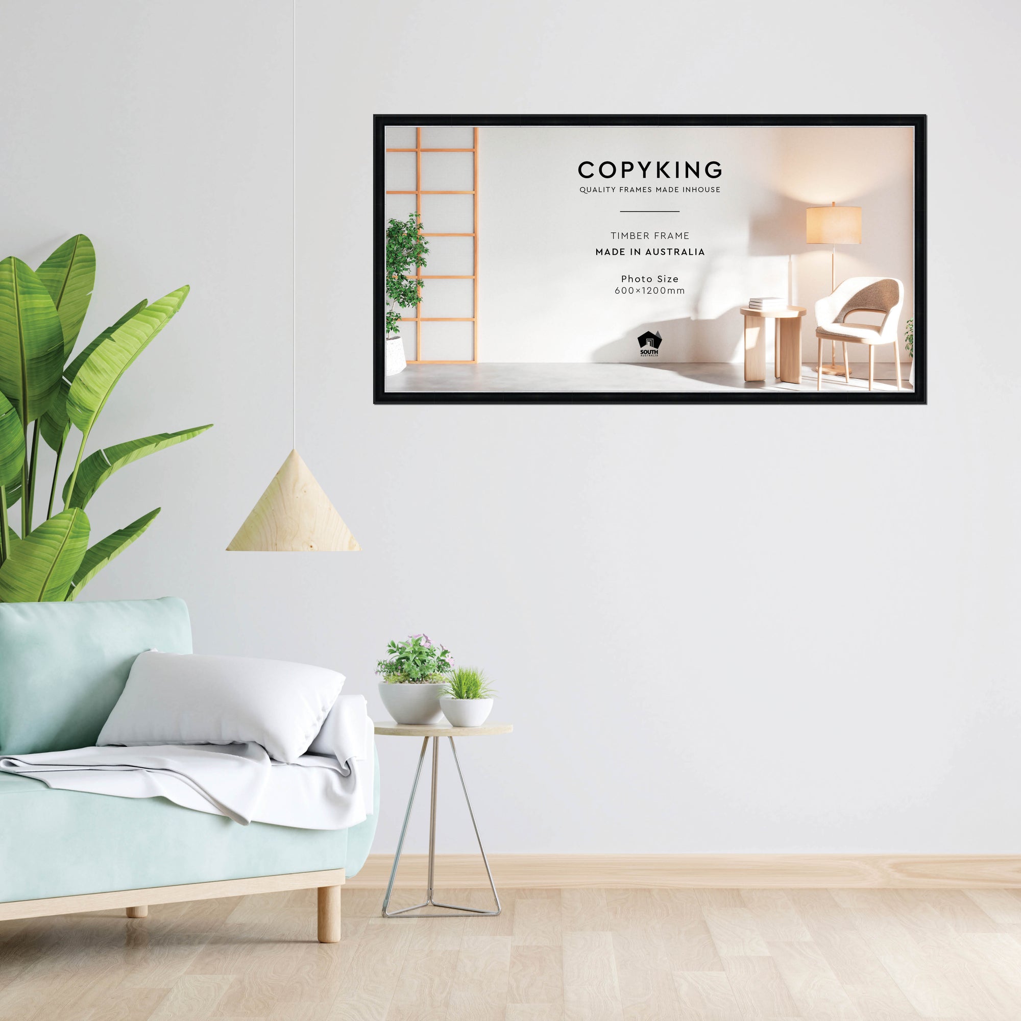 Black/Silver 30mm Wood Panoramic Photo Frame - 60cm x 120cm
