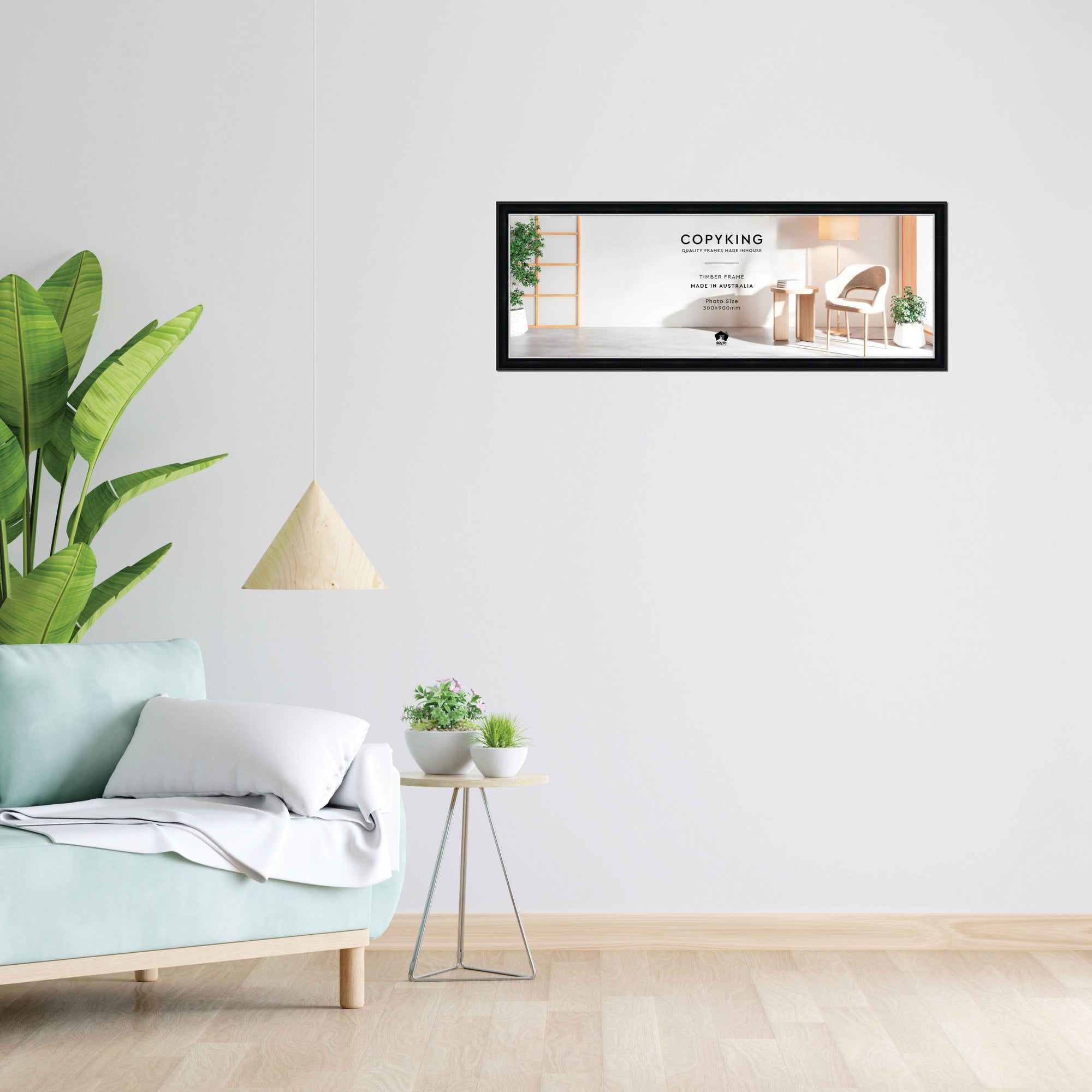 Black/Silver 30mm Wood Panoramic Photo Frame - 30cm x 90cm