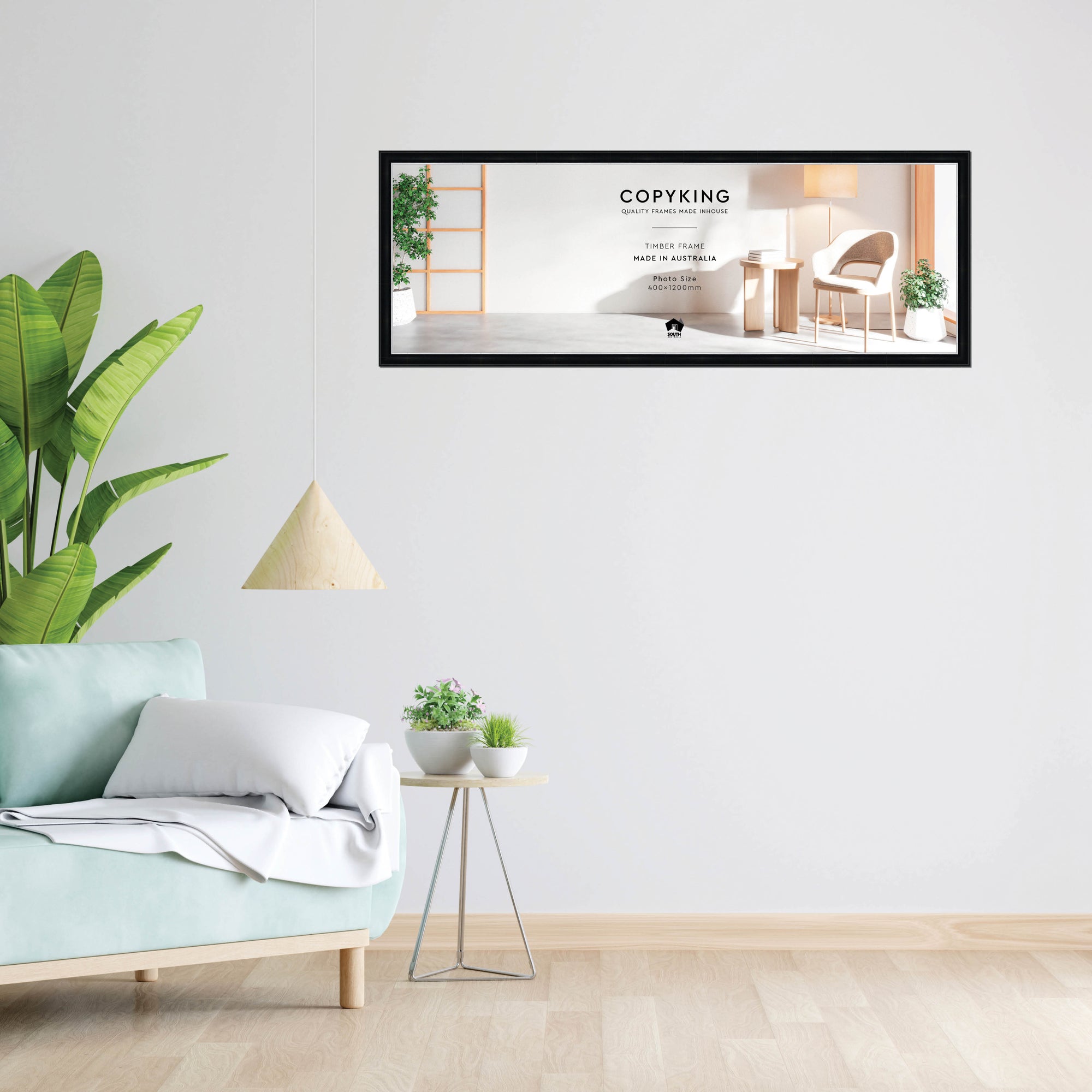 Black/Silver 30mm Wood Panoramic Photo Frame - 40cm x 120cm